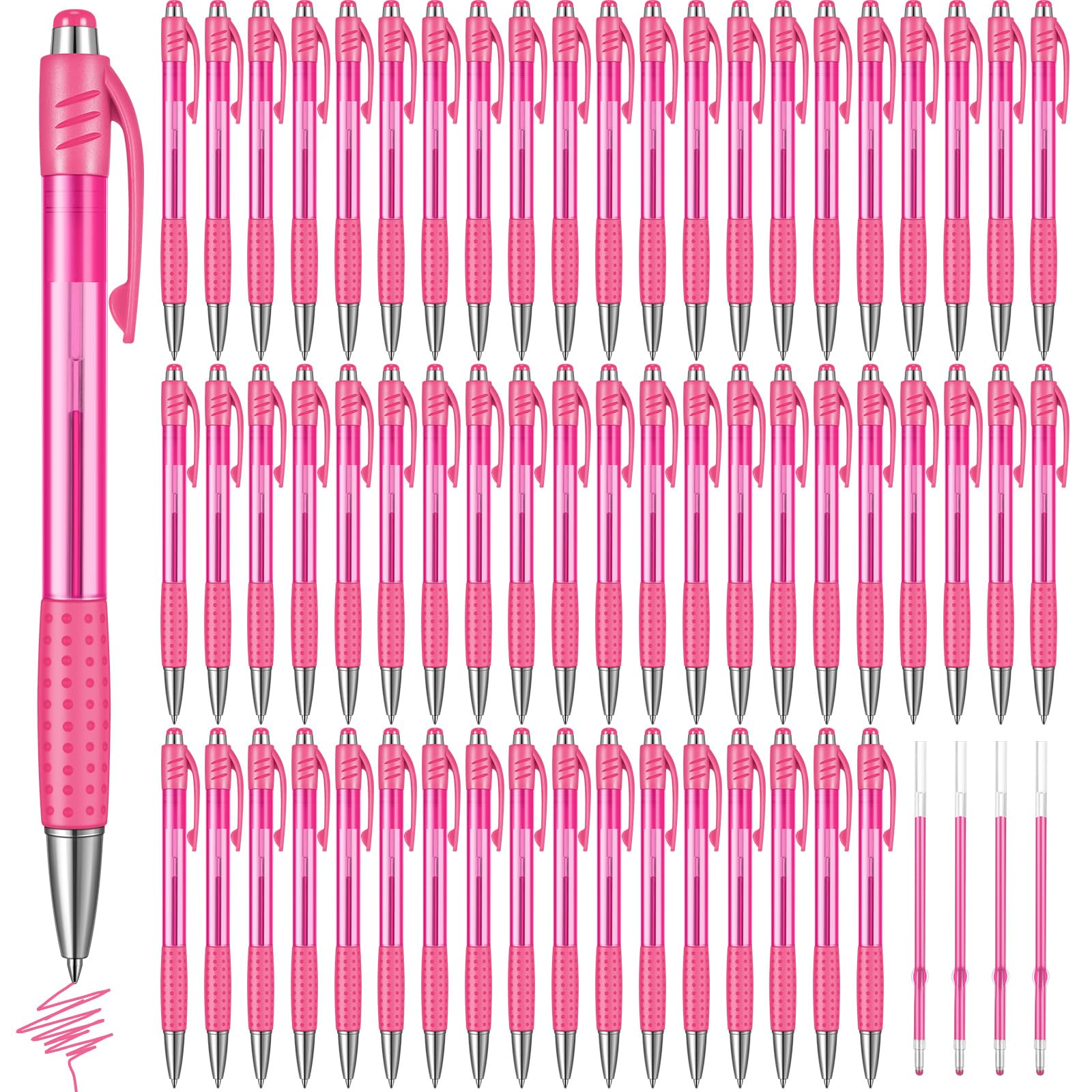 Cholemy 64 Pack Colored Retractable Gel Ink Pens Bulk 0.7mm Fine Point Pens Smooth Writing Click Pens with Comfortable Grip for Journaling Note Taking