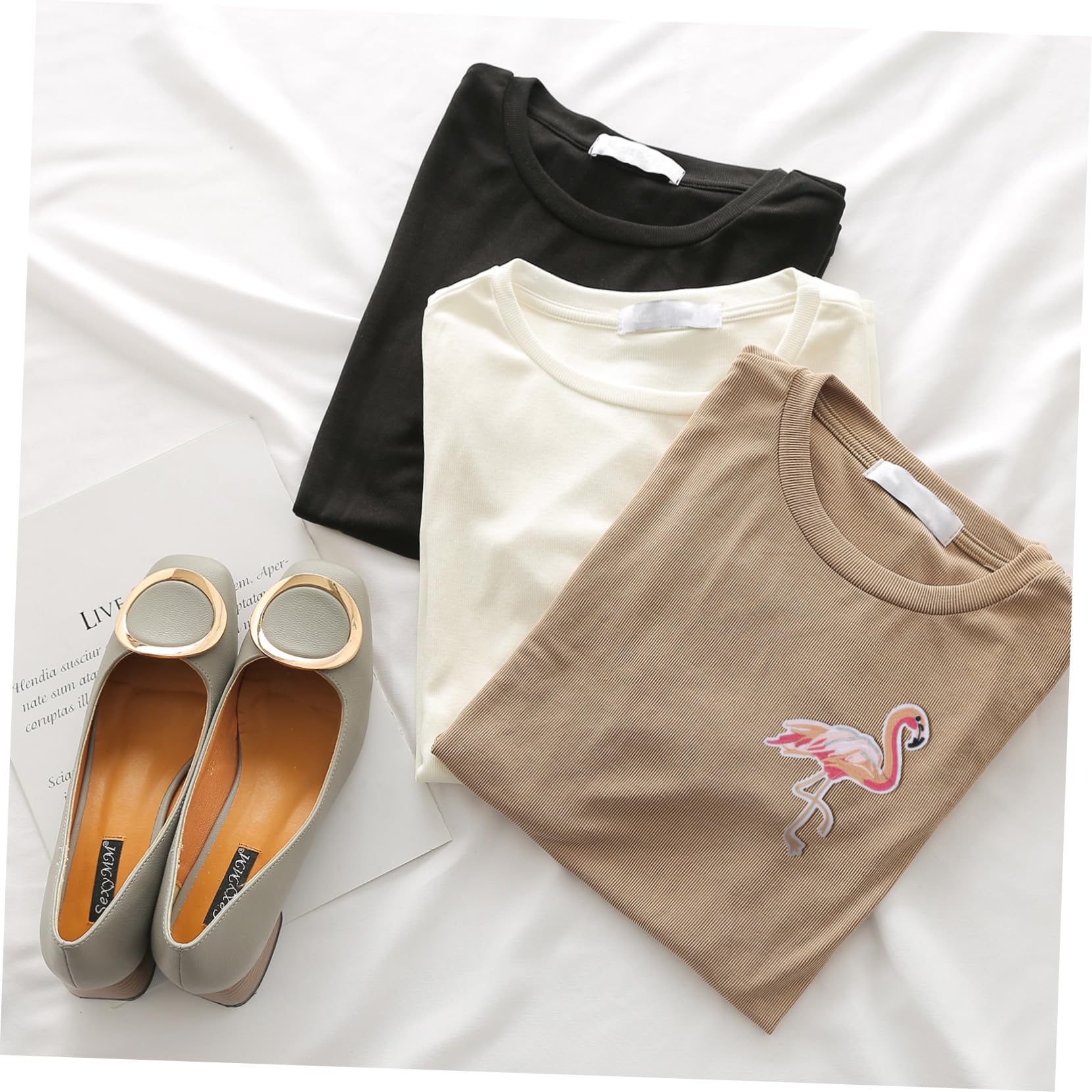 NUOBESTY 48stücke Teiliges Set Flamingo-aufnäher Zum Aufbügeln Stickerei Applikationen Für Kreative Bekleidungsaccessoires Zum Reparieren Und Dekorieren Von Kleidung Taschen Und Hüten