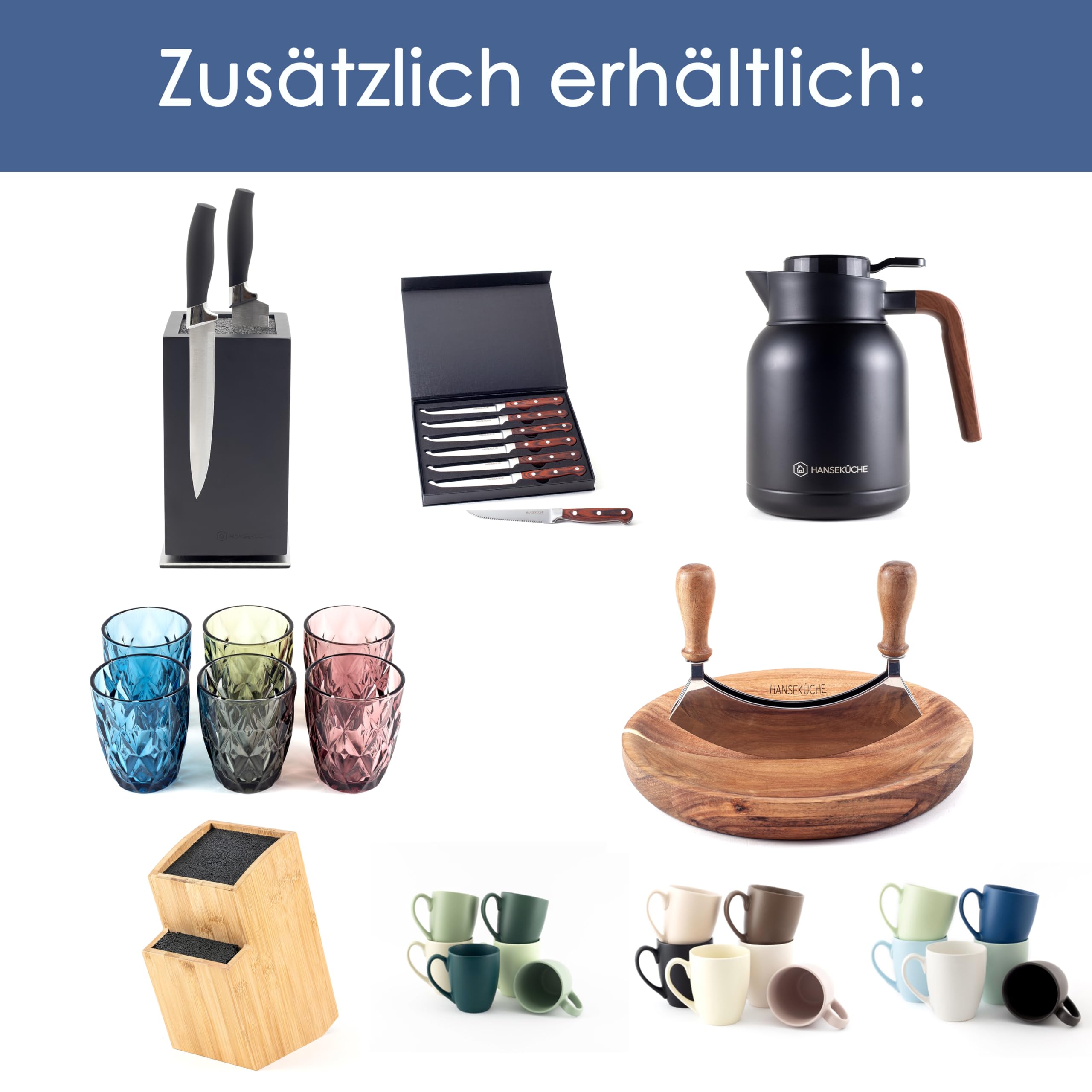 Hanseküche Küchenhelfer Set aus Holz - Grillzange, Schneebesen, Pfannenwender, Holzlöffel und Nudelschöpfer 9 teilig Löffel Teakholz (9er Set)