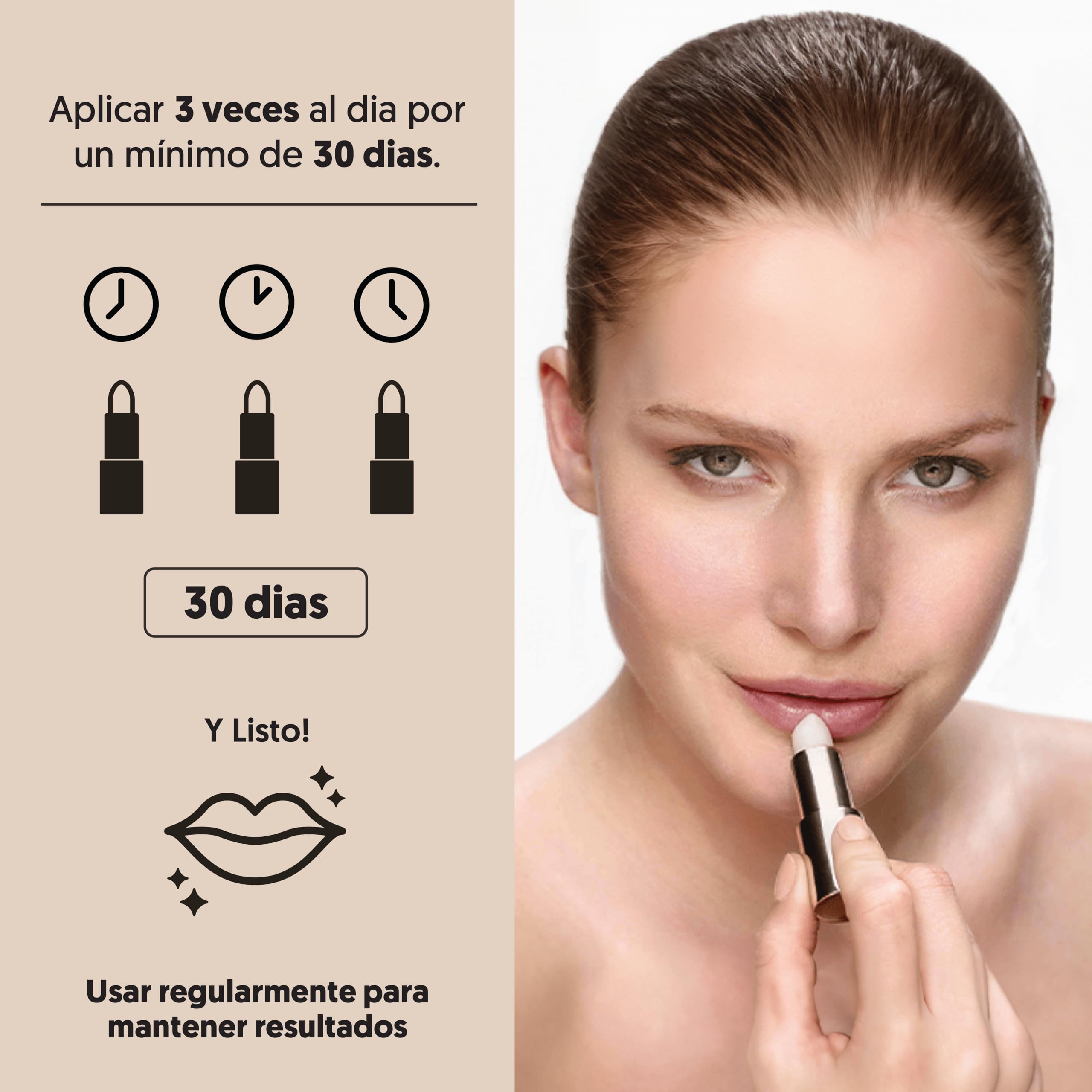 GOLD COLLAGEN Lip Volumiser - Bálsamo Labios Antiedad Hidratante con Aceite de Coco Almendras Ricino Vitamina E Colágeno Marino Hidrolizado, Voluminizador Labios Gradual, Reductor Arrugas Efecto Perla