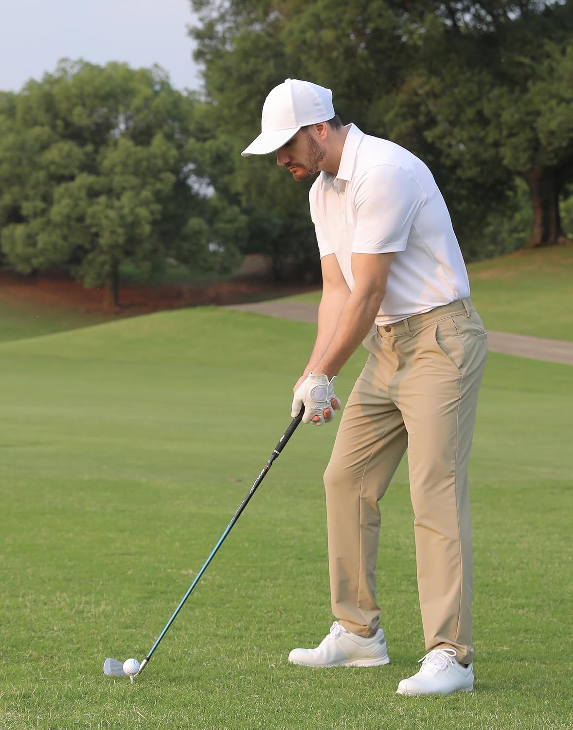 Men's Golf Polo Shirts Dry Fit Moisture Wicking Short Sleeve Collared Summer Casual Work Polos Shirt