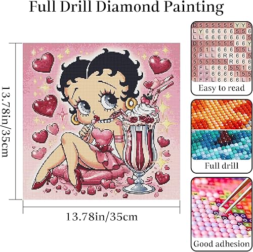 Miniatura 9 de JAKI Kits de arte de diamantes para adultos, dibujos animados, pinturas artísticas de diamantes para principiantes, kits de arte de gemas de taladro