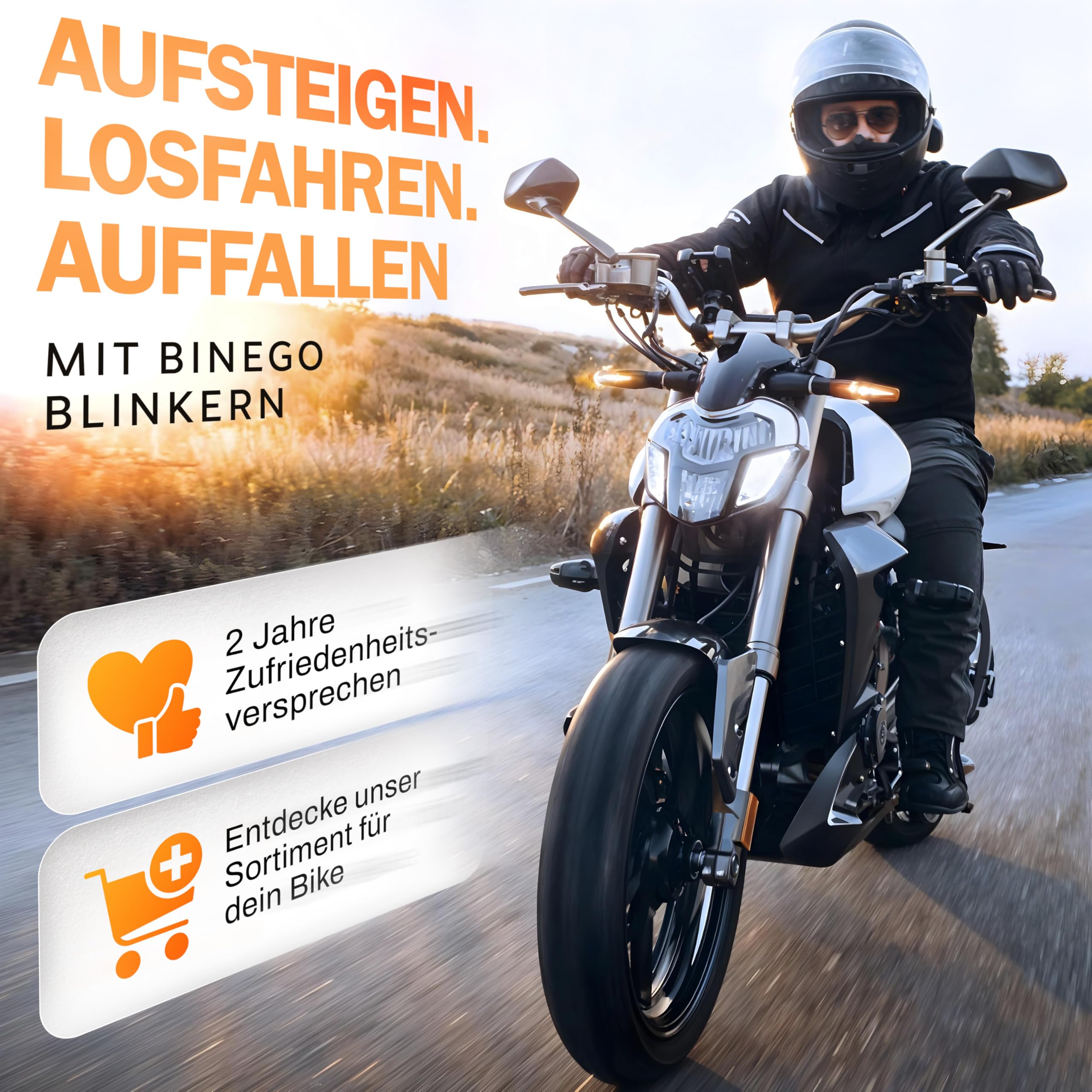 4x LED Blinker Motorrad E Geprüft mit Lauflicht LED | Universelle Mini Blinker Moped Zubehör | StVZO konform (4er Set)