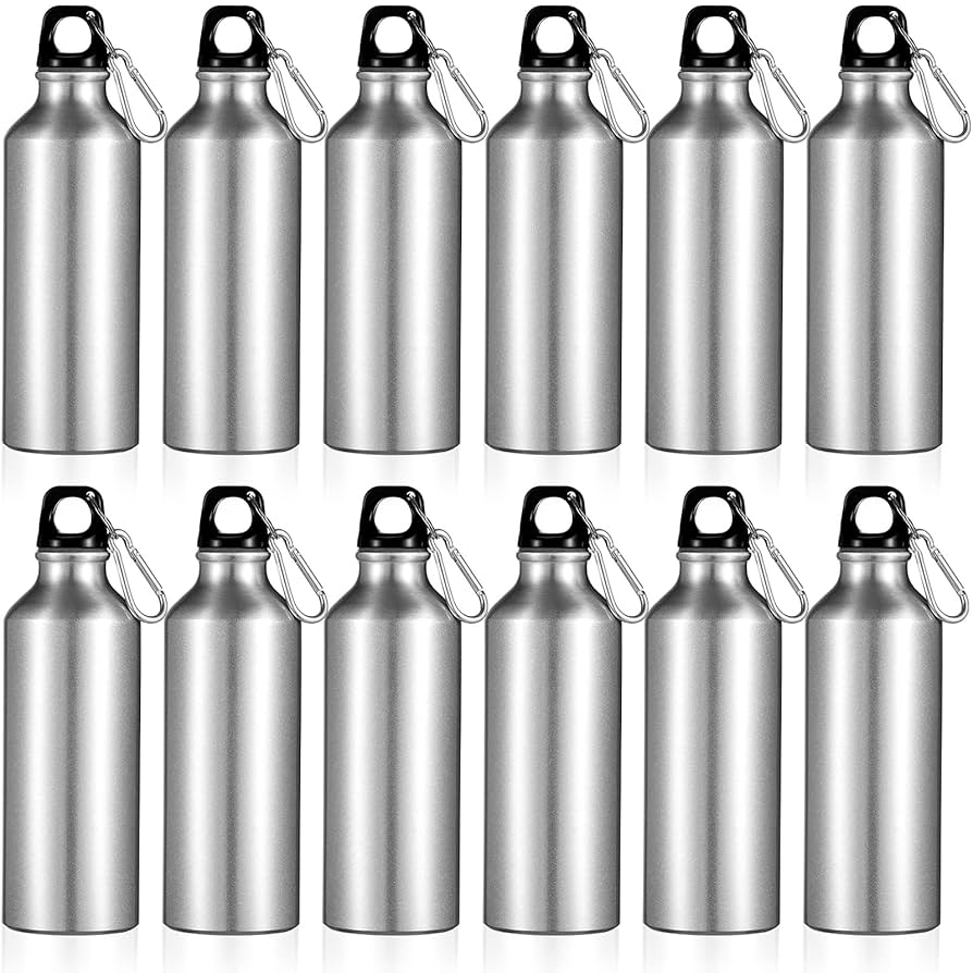 Reusable aluminum water bottles for outdoor activities