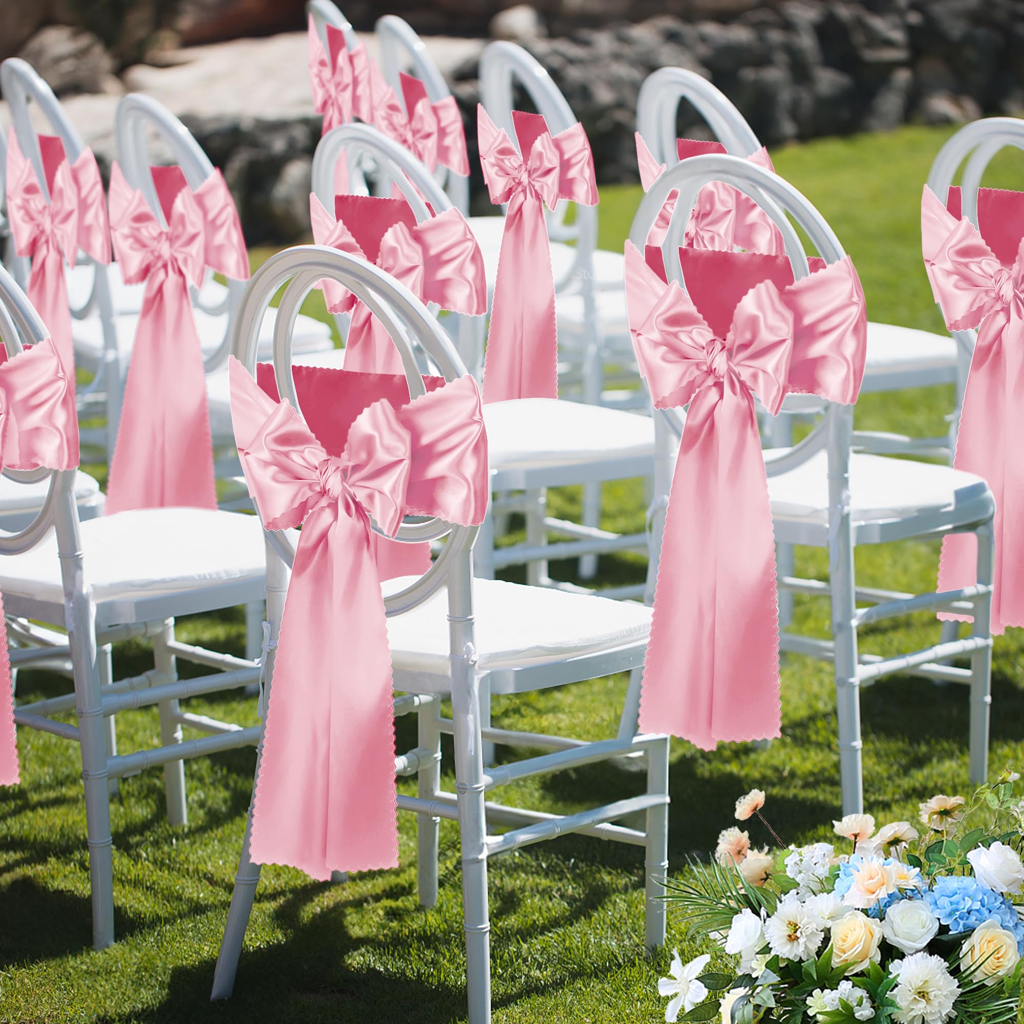 VACVELT Paquete de 12 caminos de mesa de satén de 12 x 72 pulgadas de largo, color rosa rubor, caminos de mesa de boda, caminos de mesa suaves y brillantes para fiestas de cumpleaños, banquetes,
