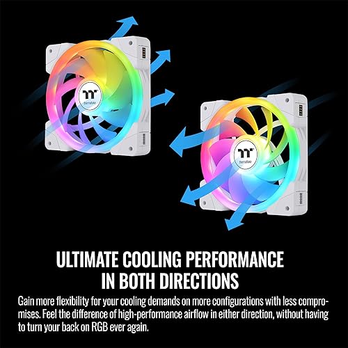 Miniatura 5 de Thermaltake SWAFAN EX 14 ARGB Ventilador de refrigeración para PC, blanco, 3 ventiladores, 500  2000 RPM, conexión magnética, cuchillas reversibles,