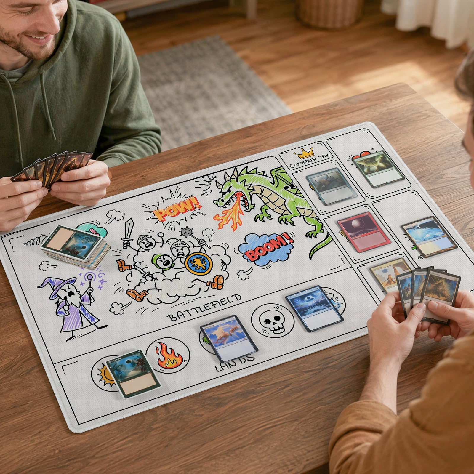 NiHome Playmat Compatible with MTG Magic The Gathering, Comic