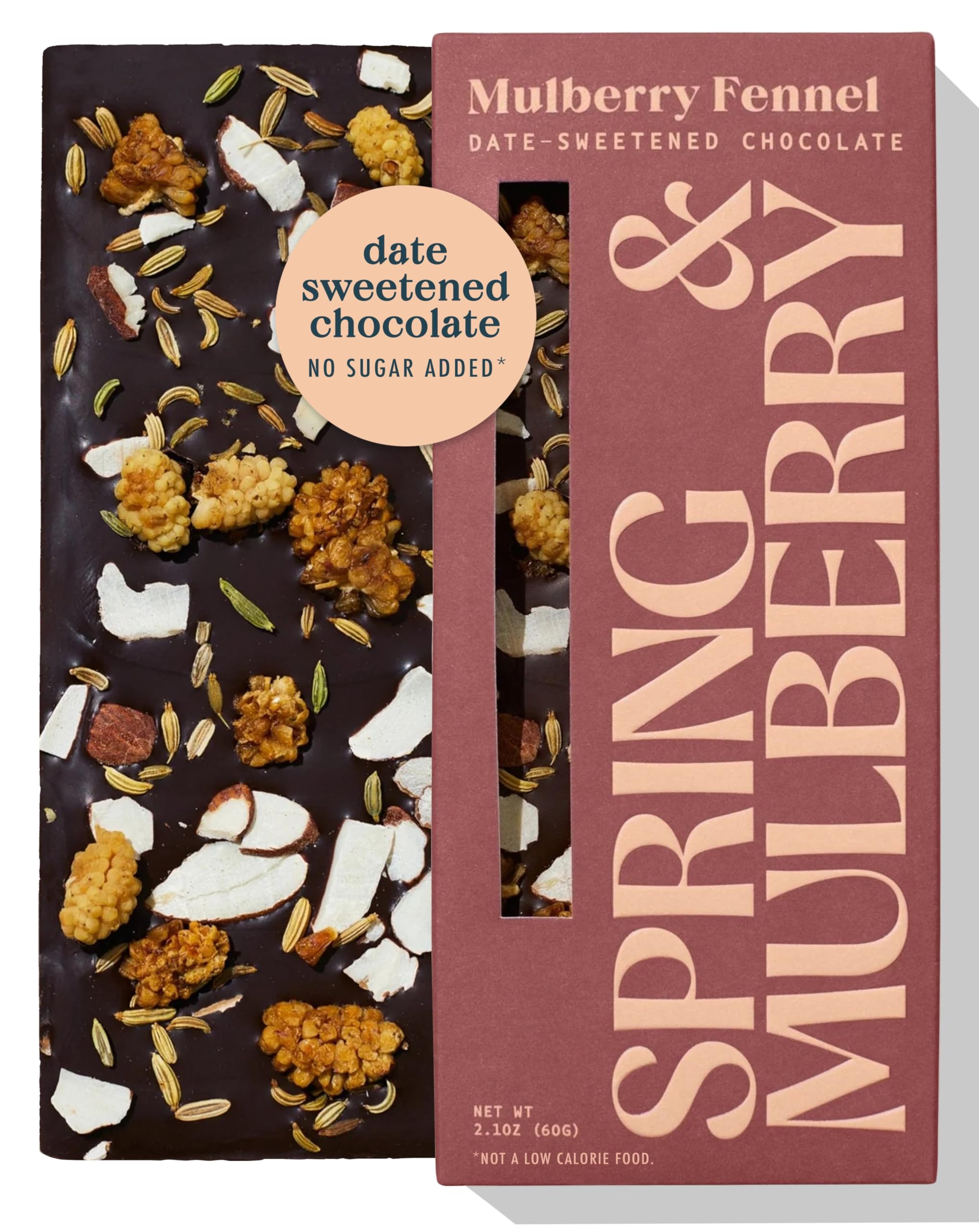 Spring & Mulberry Dark Chocolate Bars – Healthy Chocolate, Date-Sweetened - Mulberry Fennel 3 Pack