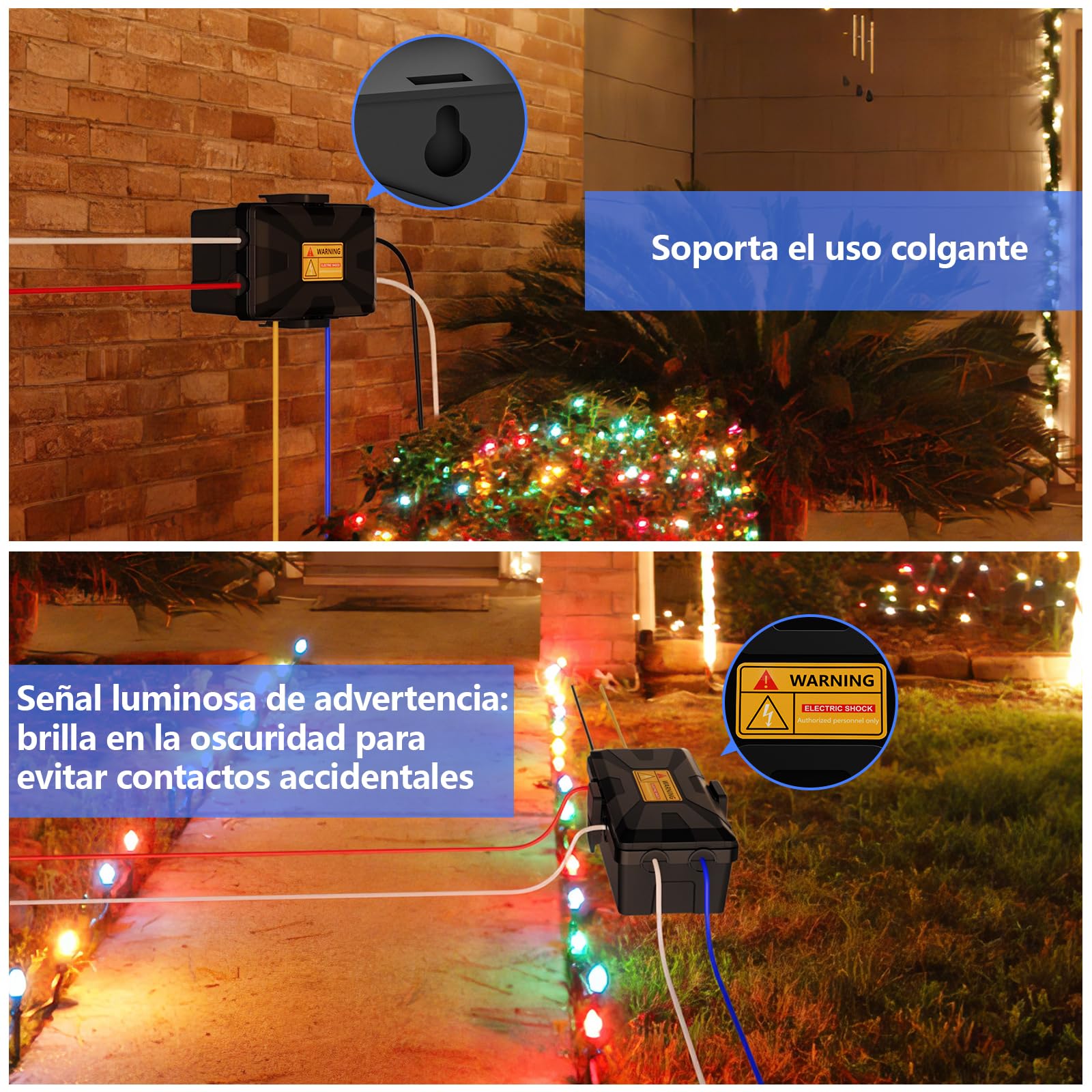 Caja Estanca Exterior Electrica, Apritsce 2 Piezas Caja Electrica Exterior Impermeable IP54, Caja Estanca Caja Regleta Enchufes, Caja Cables para Cables de Extensión, Enchufes de Jardín