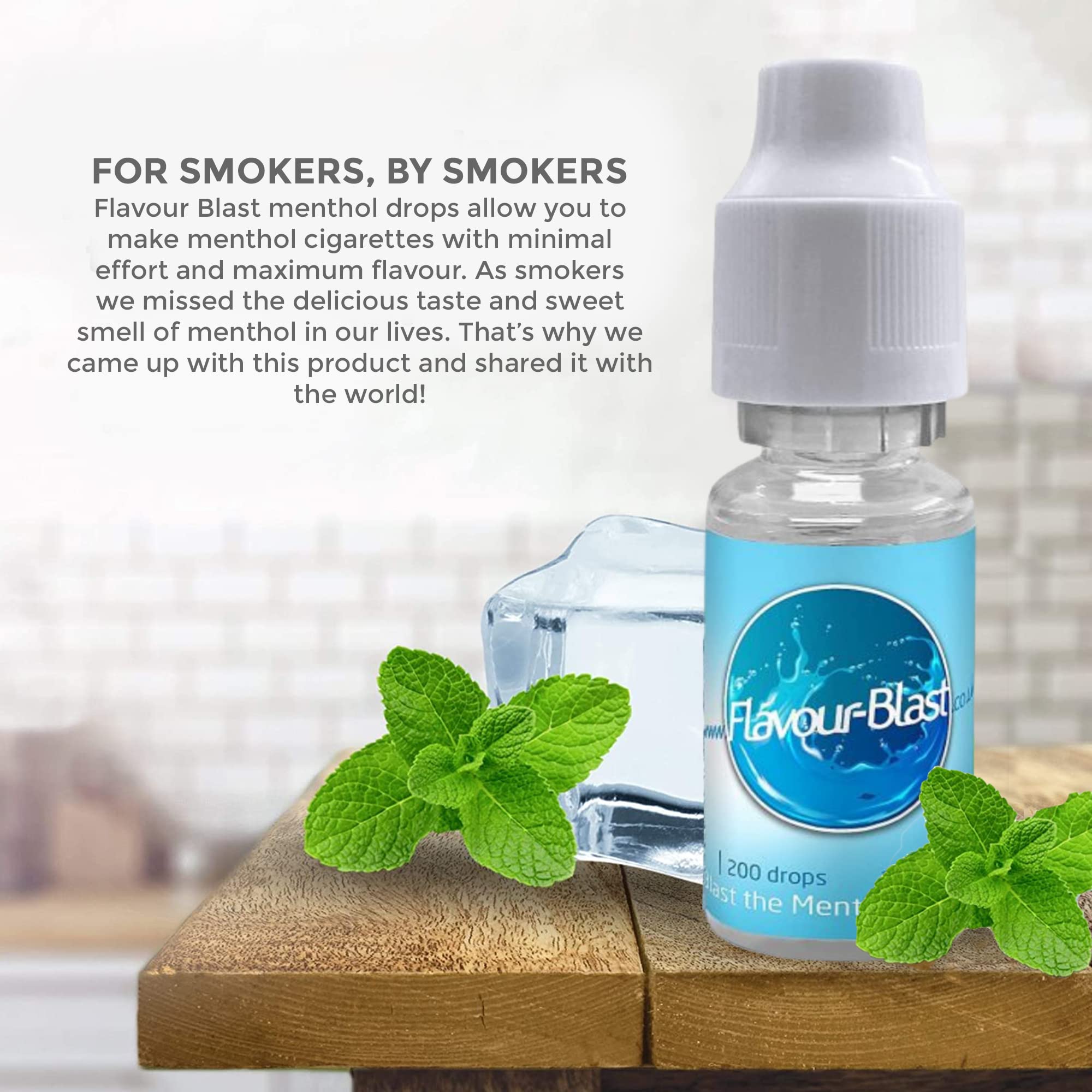 Flavour Blast Menthol Drops for Cigarette Filters No Nicotine Flavor