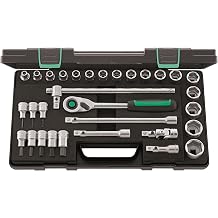 Stahlwille 96031240 31-Piece 1/2" Socket Set, Includes Ratchet, Extensions, T-Handle, Universal Joint, Stackable ABS Case, 5306g, Made in Germany