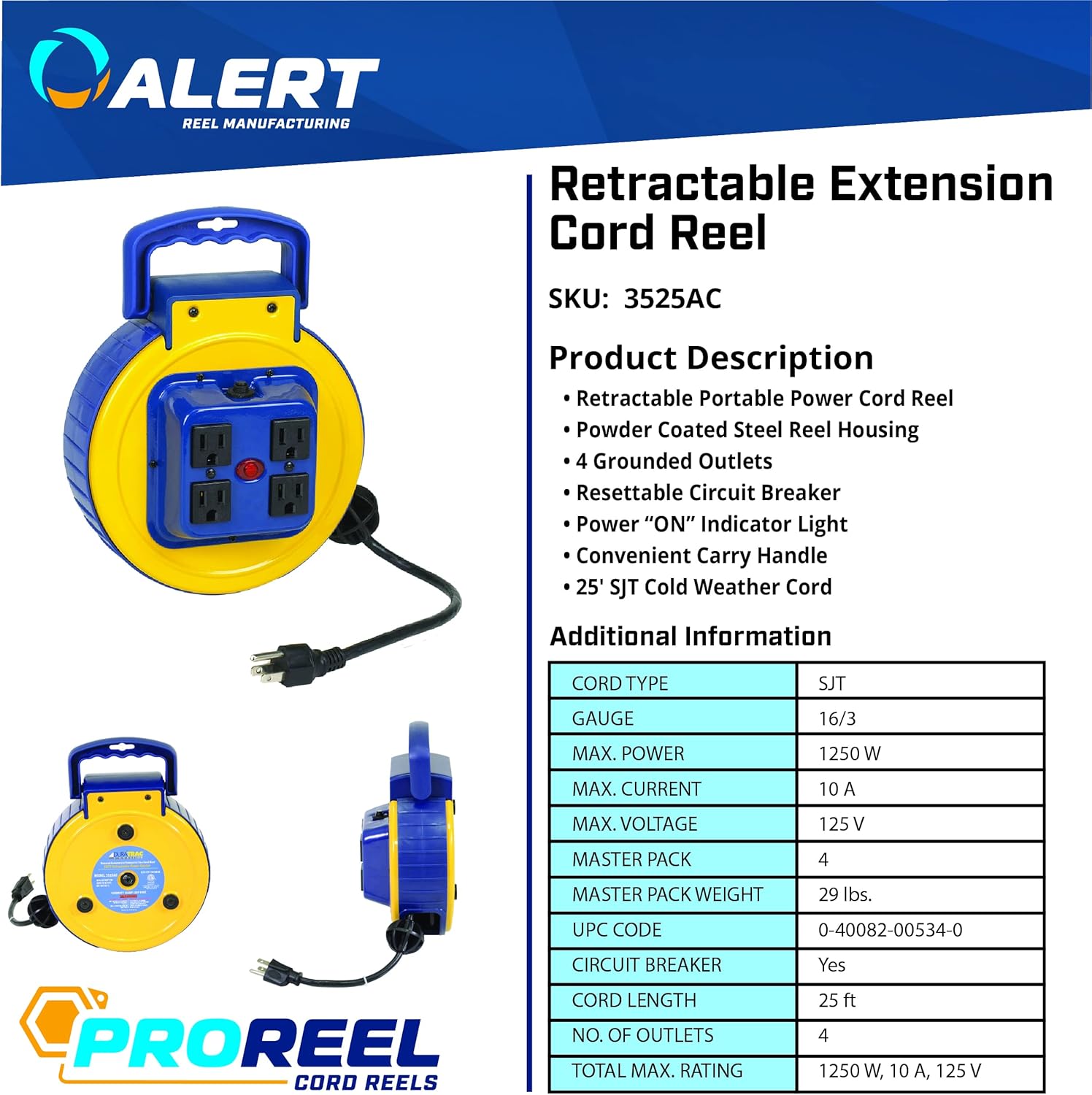 Exсluѕіvе Dіѕсоunt 50% Prісе Alert 3525AC Retractable Extension Cord Reels, Yellow