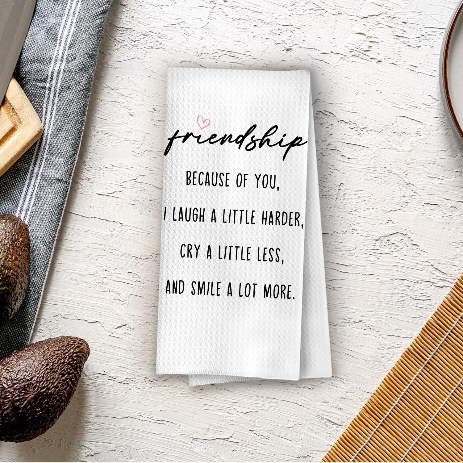 Friendship Gifts Kitchen Towels - Waffle Dish Towels for Kitchen Decor, Gift for Best Friend Hand Towel for Bathroom, Bestie Gifts Tea Towel, 16x24 Inches image 4