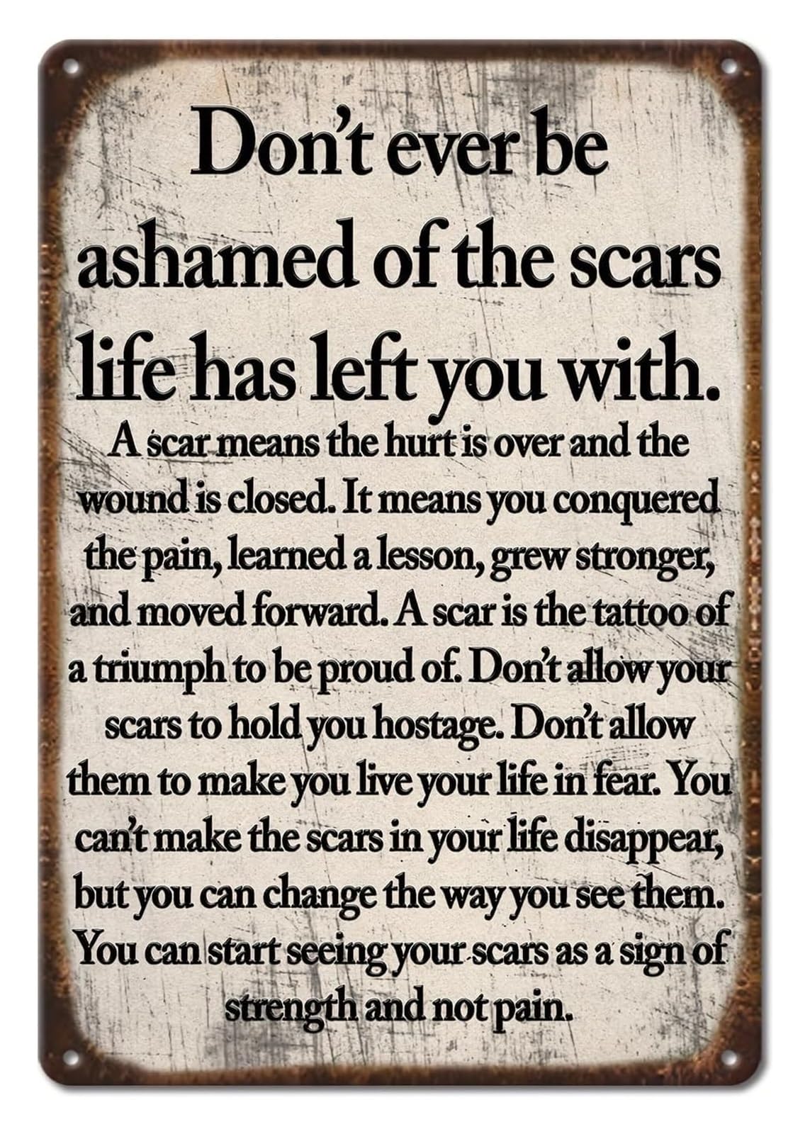 NWPNLXEA Rustic Metal Sign Sarcastic Scars Quote Vintage Tin Plaque For Home Cafe Farm Porch Street Outdoor Wall-Art 8 X 12 inch