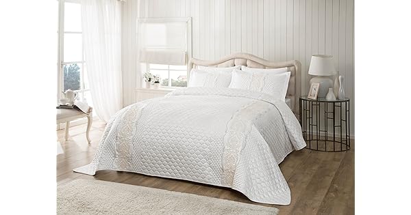 Tac 71211778 Muse Yatak Ortusu Seti Bej Cift Kisilik Amazon Com Tr