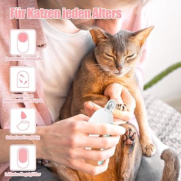 Cat Nail Clippers Claw Clippers for Dogs and Cats Stainless Steel Cat Nail Clippers Cat Nail Trimmer Cat Claw Cutter Cat Nail Clippers Cats with Nail File and Protection (Pink)