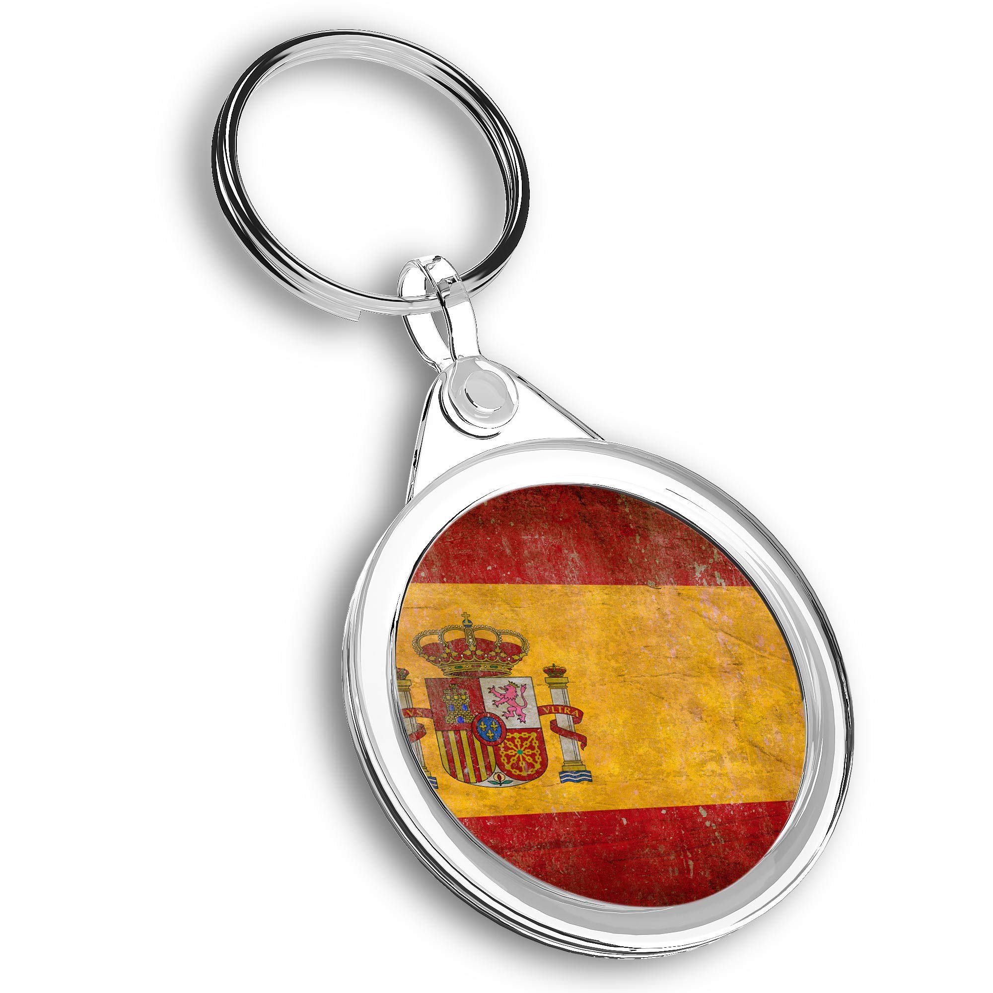 Destination Vinyl Ltd Unisex Multi 1 X Photo Keyring - Grunge Spanish Flag Spain Espana |Keychain|Keyring|Charm| #45258