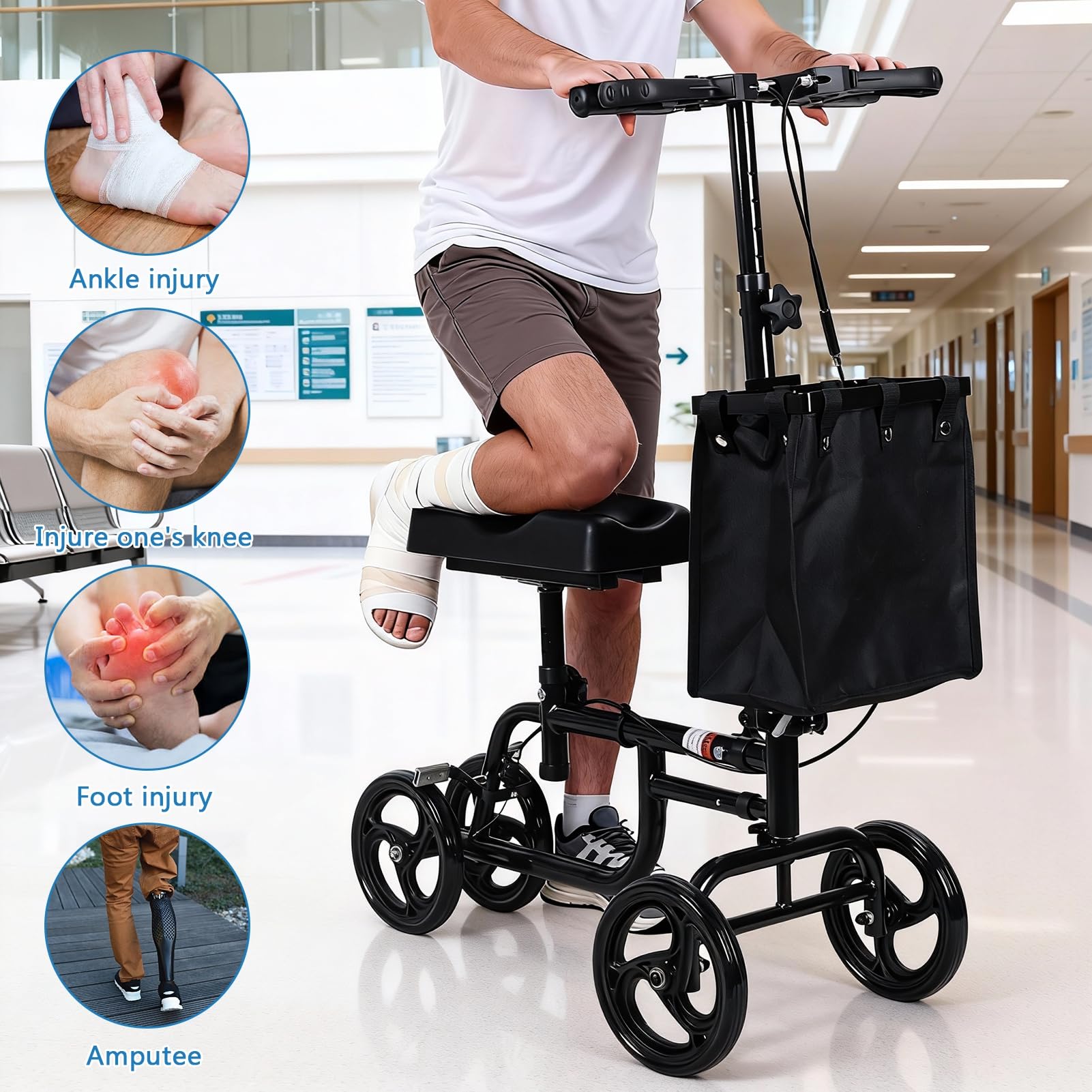 Rolka na kolana z torbą składana na urazy kolan