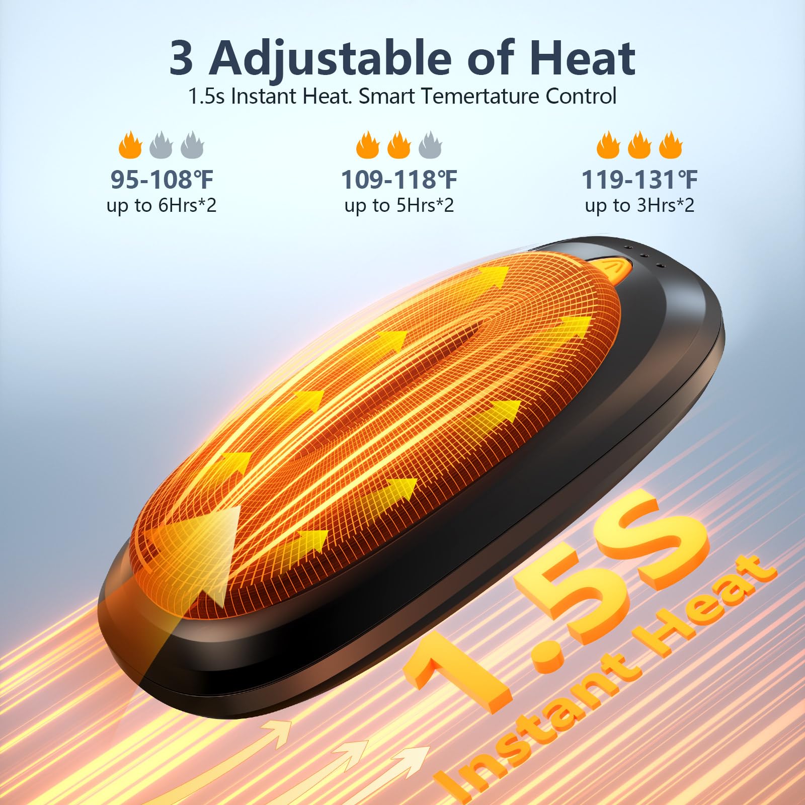 2 Scaldamani Ricaricabili 14000 MAh - Con Livelli Di Calore Regolabili, Per Esterno E Raynaud - Foto 8