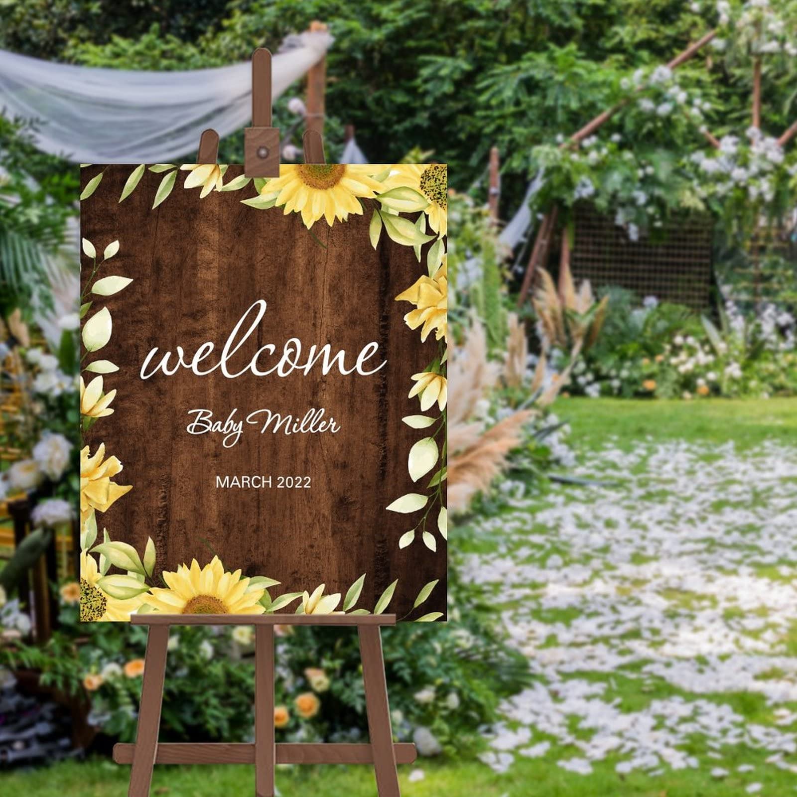 Panneau de bienvenue tournesols pour réussir votre décoration de mariage