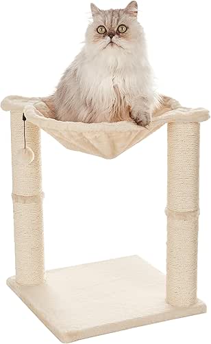 Amazon Basics Cat Condo Tower with Hammock Bed and Scratching