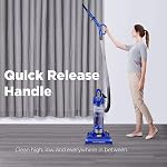 Eureka Powerful Bagless Upright Vacuum Cleaners for Home Pets, Lightweight Household Vacuum Cleaner for Carpet and Hard Floor, PowerSpeed NEU182C with 5 Height Adjustment, Blue