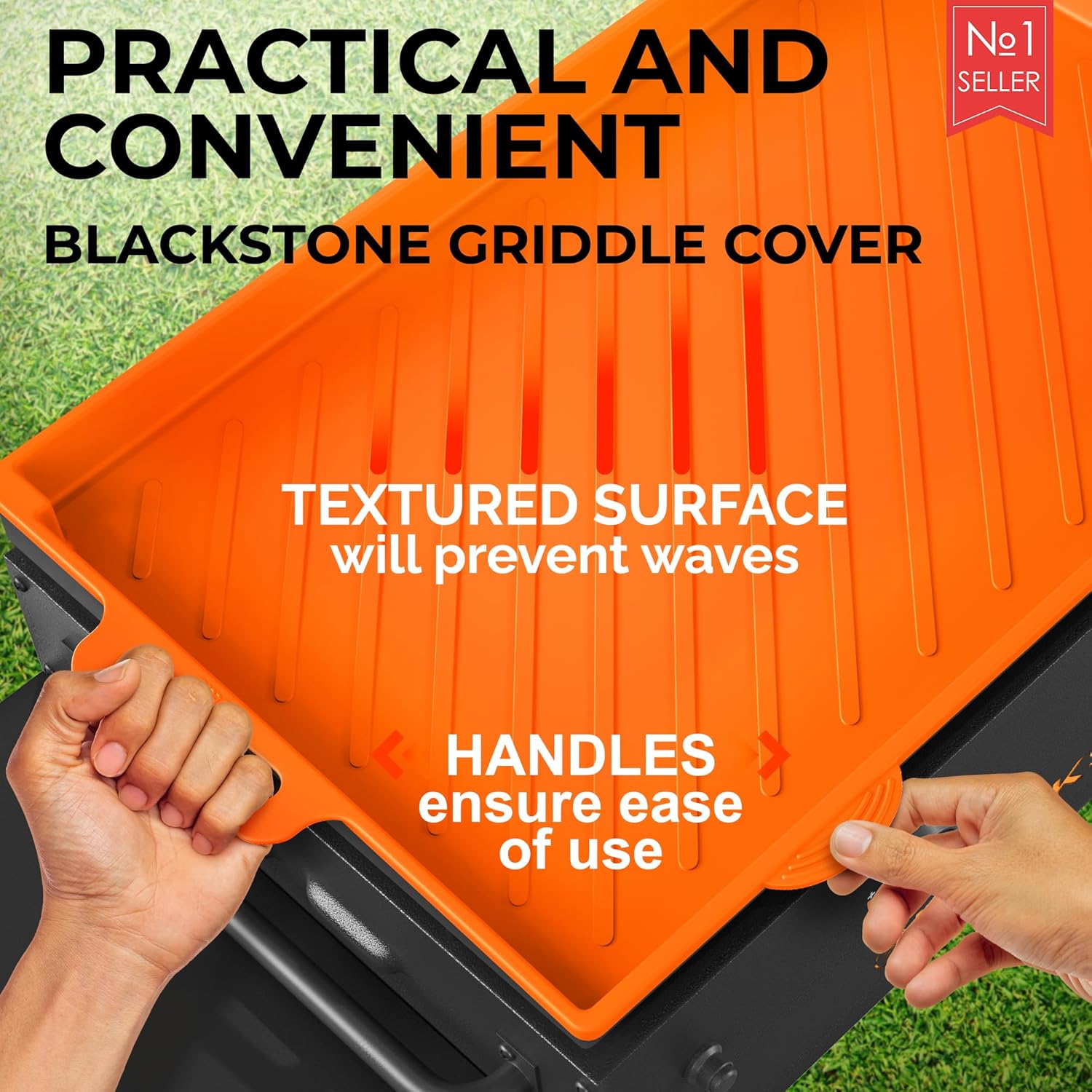 ⭐ UPGRADED 36" Silicone Griddle Mat Cover for Blackstone Grill - 36 Inch Full-Edge Protective Cover - Heavy Duty Food Grade Grill Buddy Mat - All Season Blackstone Griddle Accessories - ORANGE [2024]