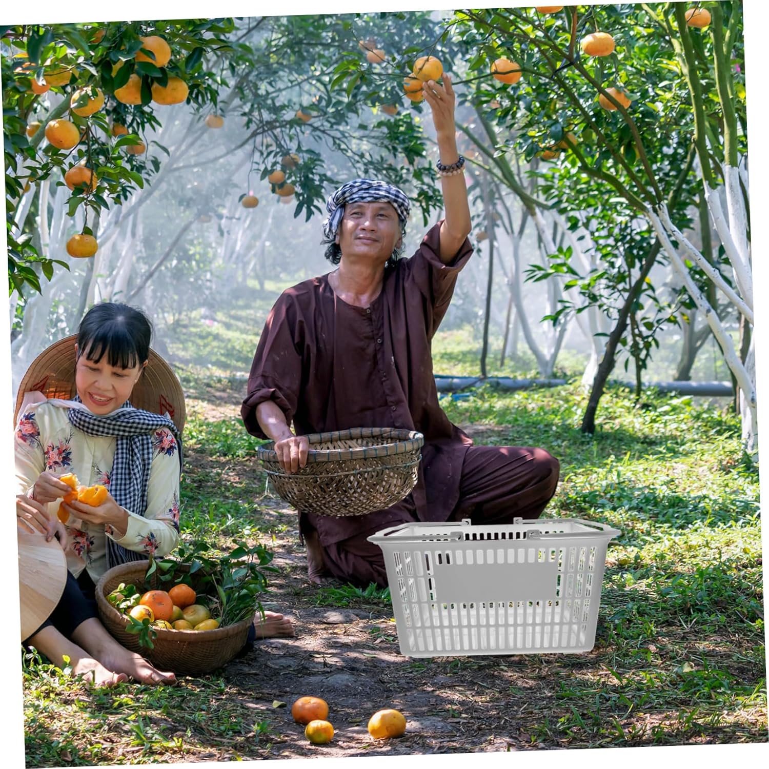 ULTECHNOVO Shopping Basket Handheld Storage Container for Supermarket Snack Shop and Fruit Store Sturdy Ergonomic Handle Easy to Clean for Sundries Storage