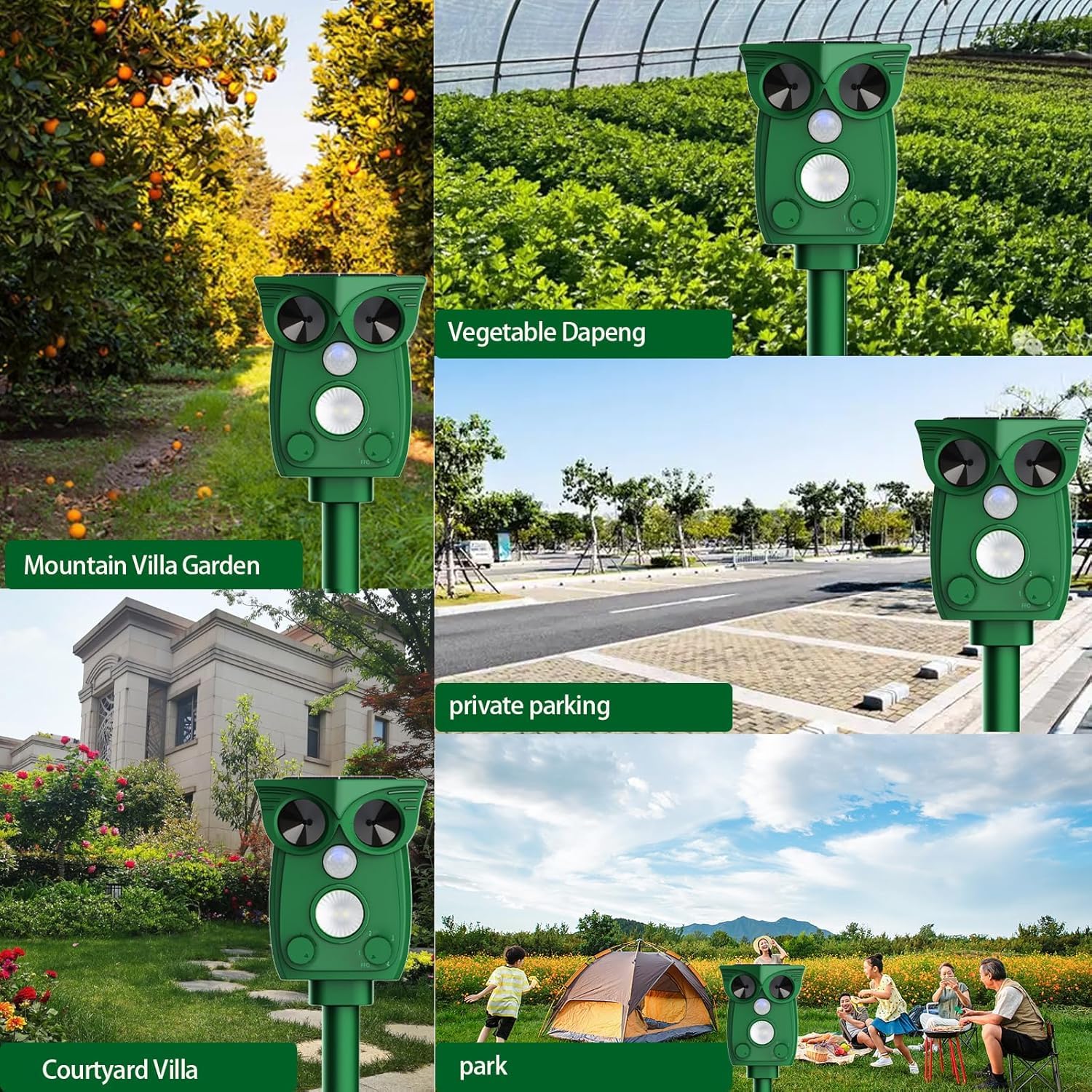 Repelente solar para gatos para jardines, Reino Unido, 4 modos, disuasorio de gatos, repelente ultrasónico para gatos con sensor de movimiento PIR y luz intermitente, repelente ultrasónico impermeable