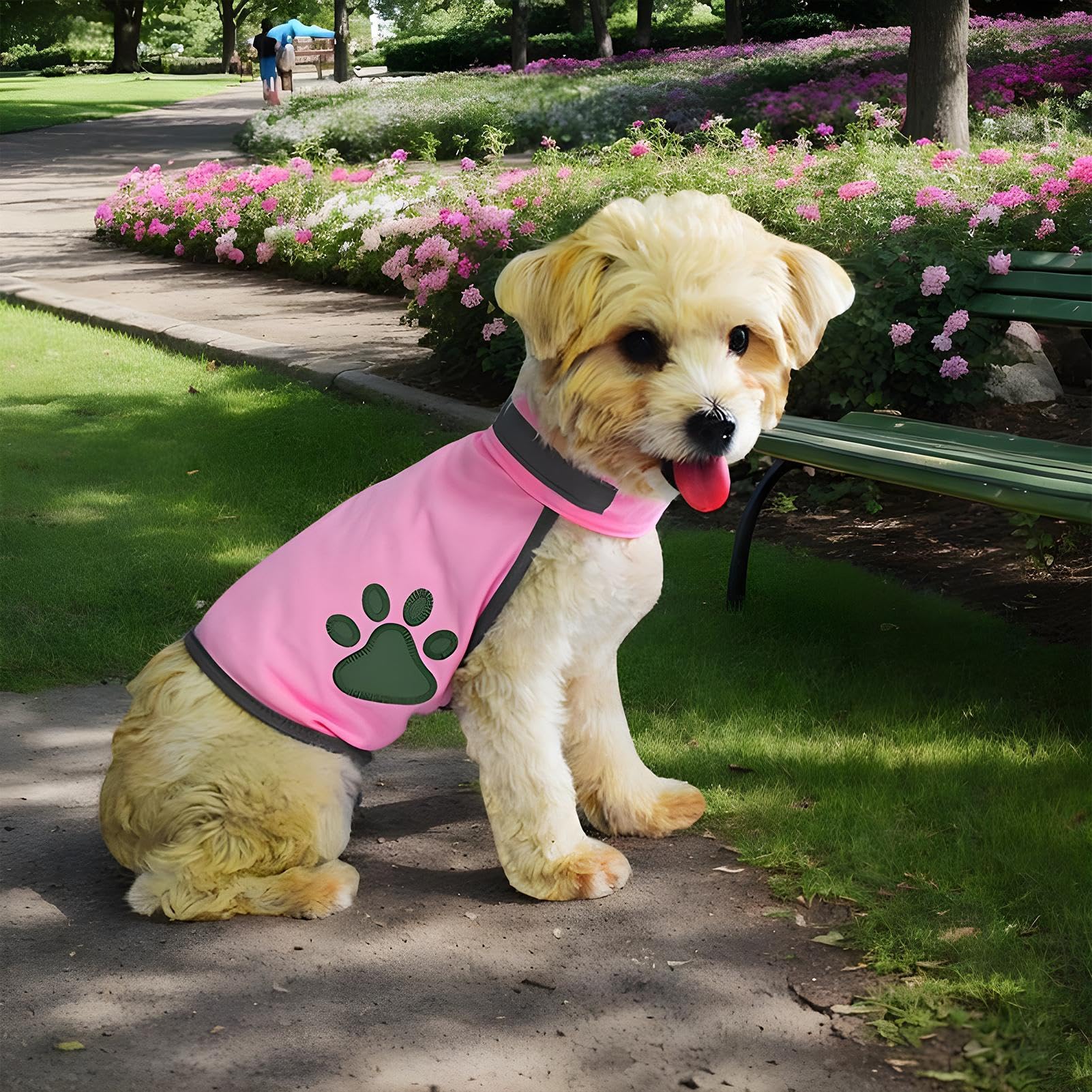 Gilet pour animal de compagnie pour protection de nuit – Gilet rose réglable pour la sécurité du chien | Gilet haute visibilité pour garder les chiens visibles | Harnais réfléchissant confortable