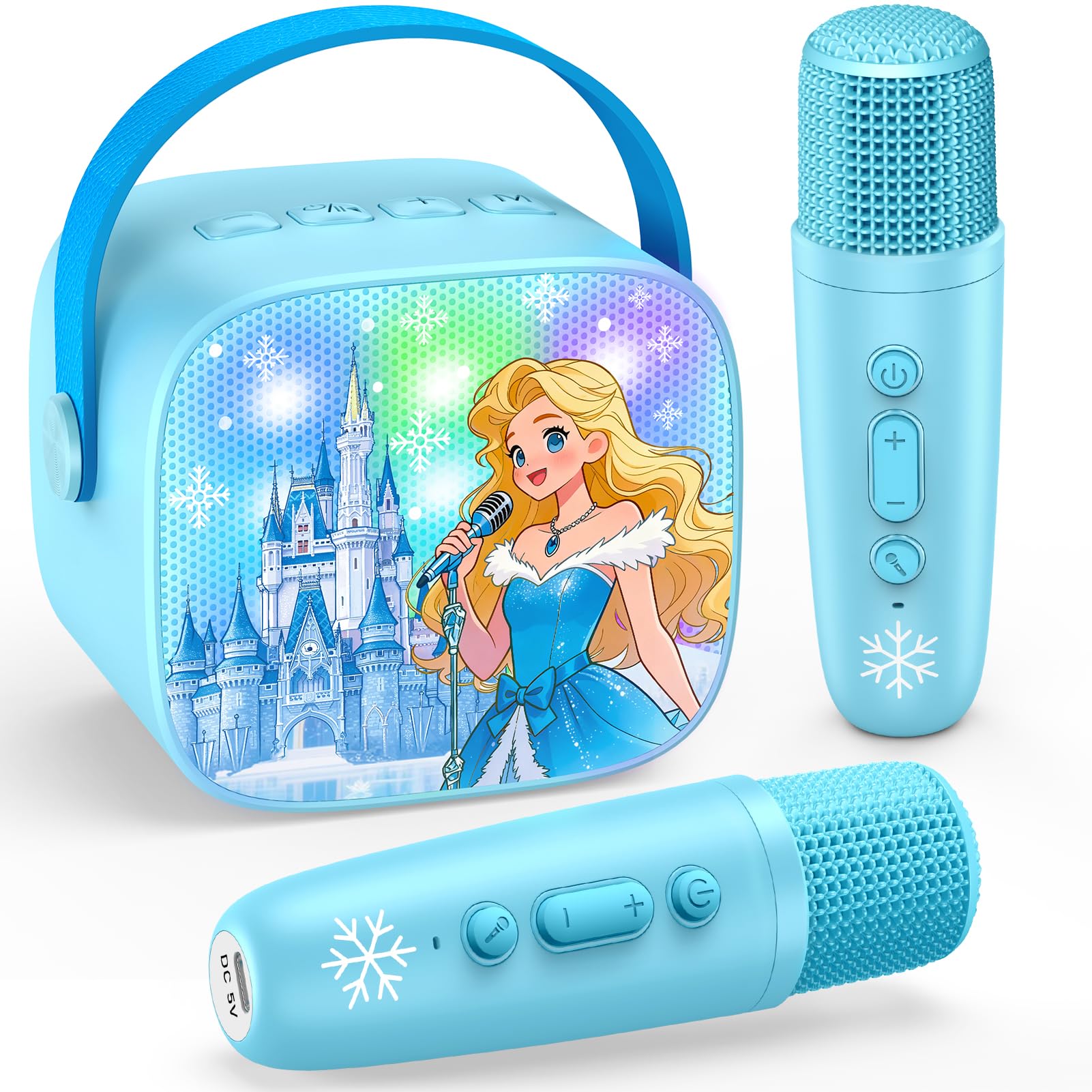 Braxel Microfono Karaoke per Bambini 3-12 Anni Bluetooth Luci LED Effetti Vocale Giocattolo Musicale