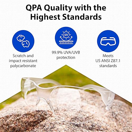 Miniatura 2 de Quest Safety Products - Gafas de seguridad antivaho - Gafas protectoras - Lente de policarbonato resistente a los impactos