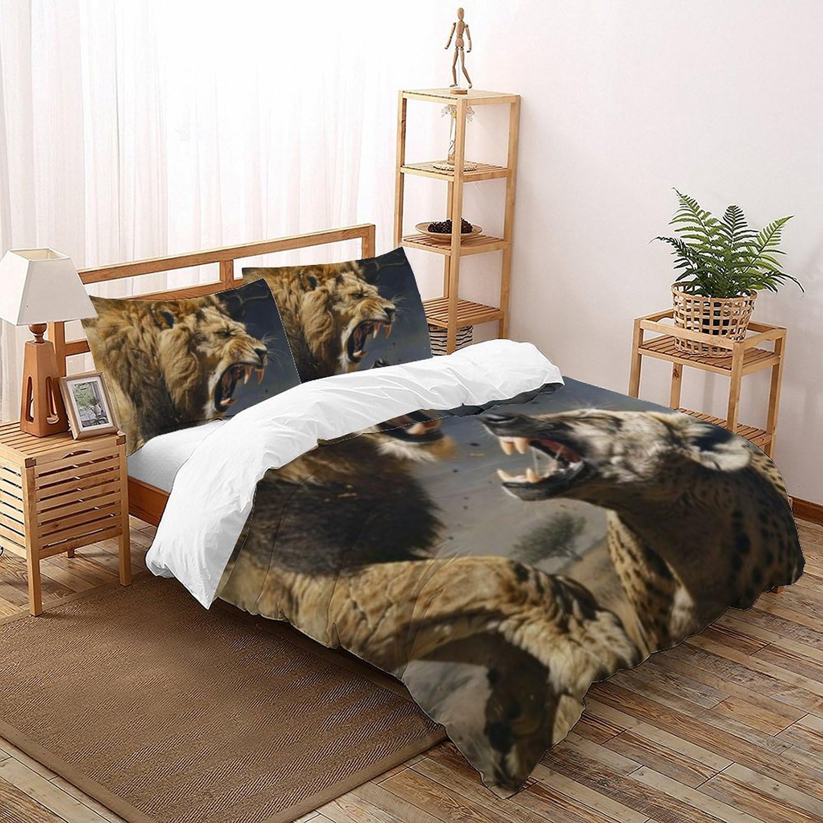 Linge de lit animaux prairie imprimé 3D housse de couette garçon 260x220cm