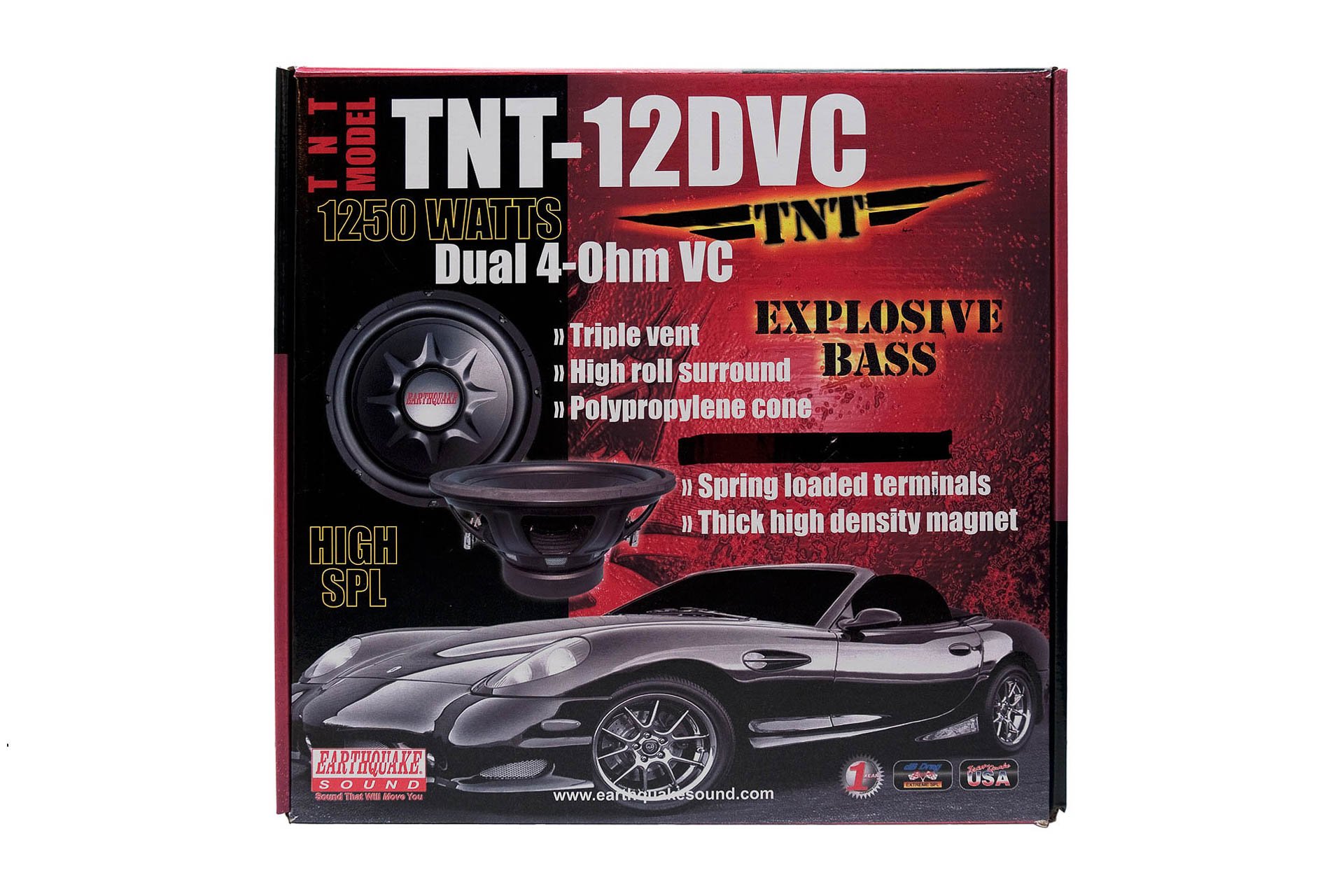 Earthquake Sound TNT-12DVC 12-calowy subwoofer z podwójną cewką głosową 4-oma