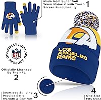 Vista 57 de Ultra Game Gorro de invierno de punto súper suave oficial de la NFL con guantes extra cálidos para pantalla táctil