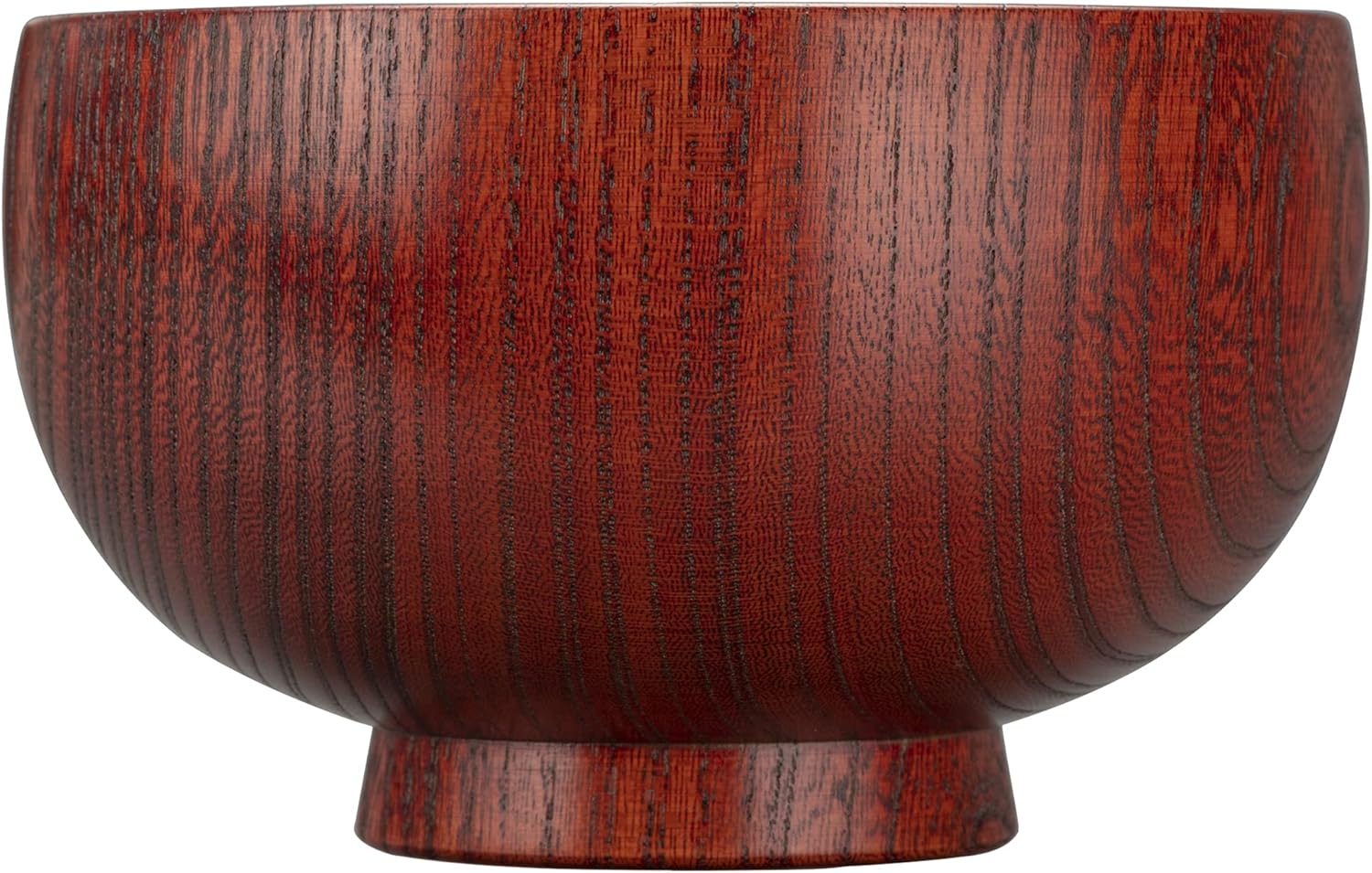 Yamanaka Lacquerware Shirasagi Woodworking Soup Bowl, Shirasagi Bowl, M, Approx. 4.3 inches (11 cm), Keyaki, Lacquered Red, Made in Japan