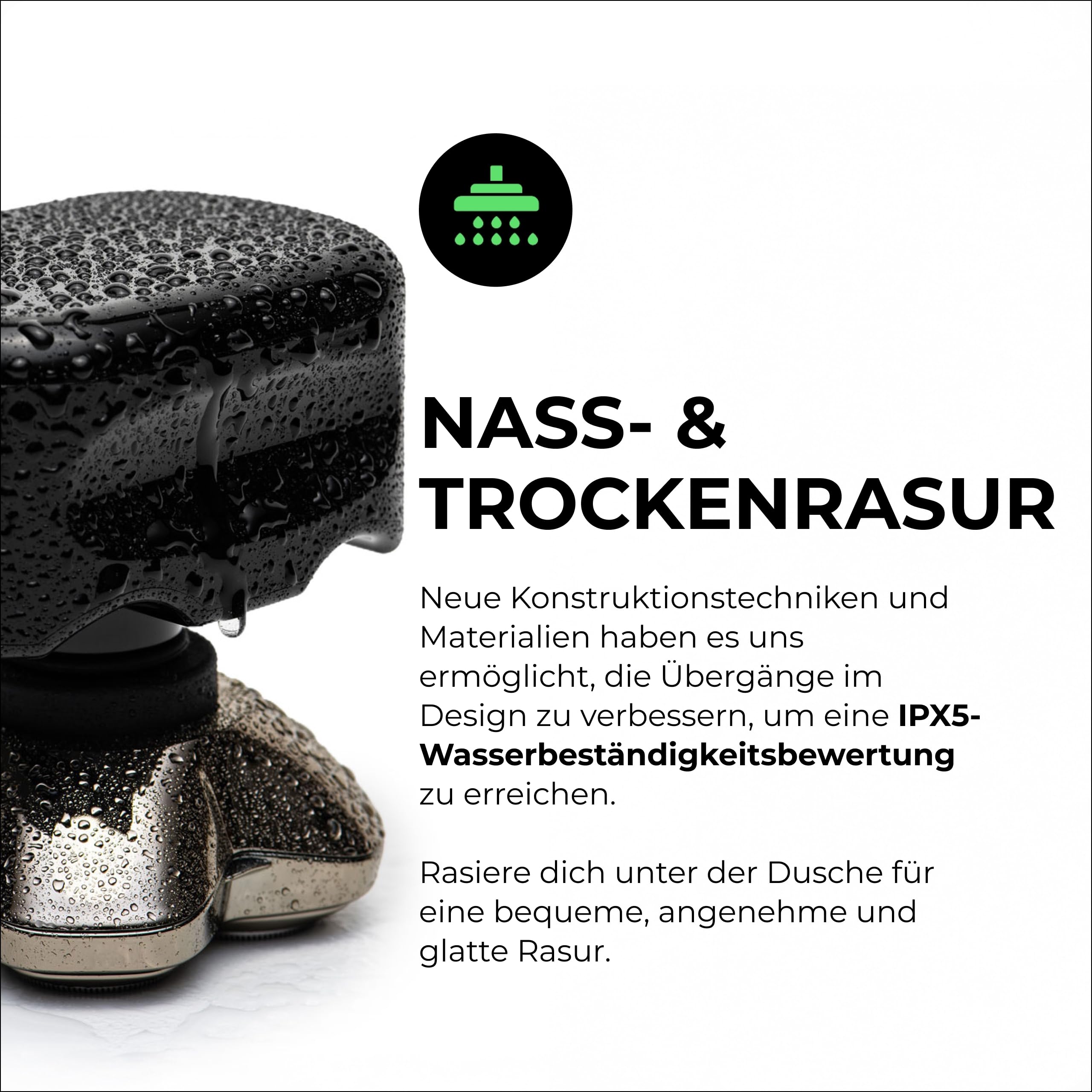 Skull Shaver Pitbull Silver Pro SX5 Kopf- und Gesichtsrasierer Elektrorasierer für Herren Nass Trocken Kabellos Wasserfest