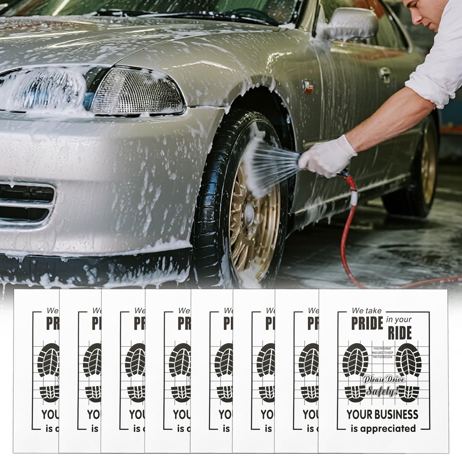 White Car Paper Floor Mats 100Pcs Vehicles Disposable Floor Pads Temporary Cars Floor Protector Automotive Mat Covers Protector — view 7