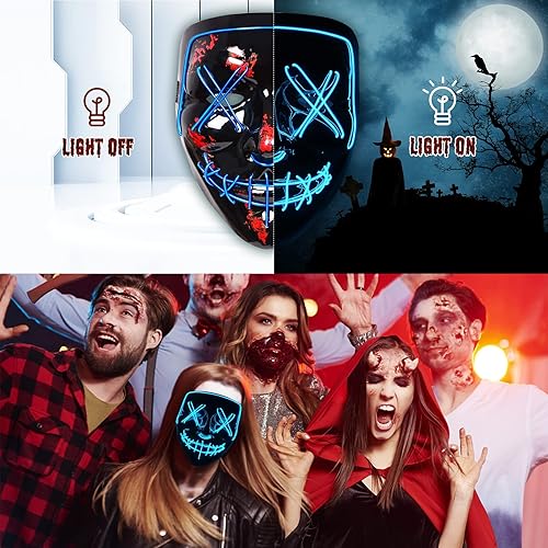 Miniatura 4 de Grim Reaper Halloween Costume for Kids with Glowing Red Eyes, Scythe, Gloves for Boys, Kids and Adult