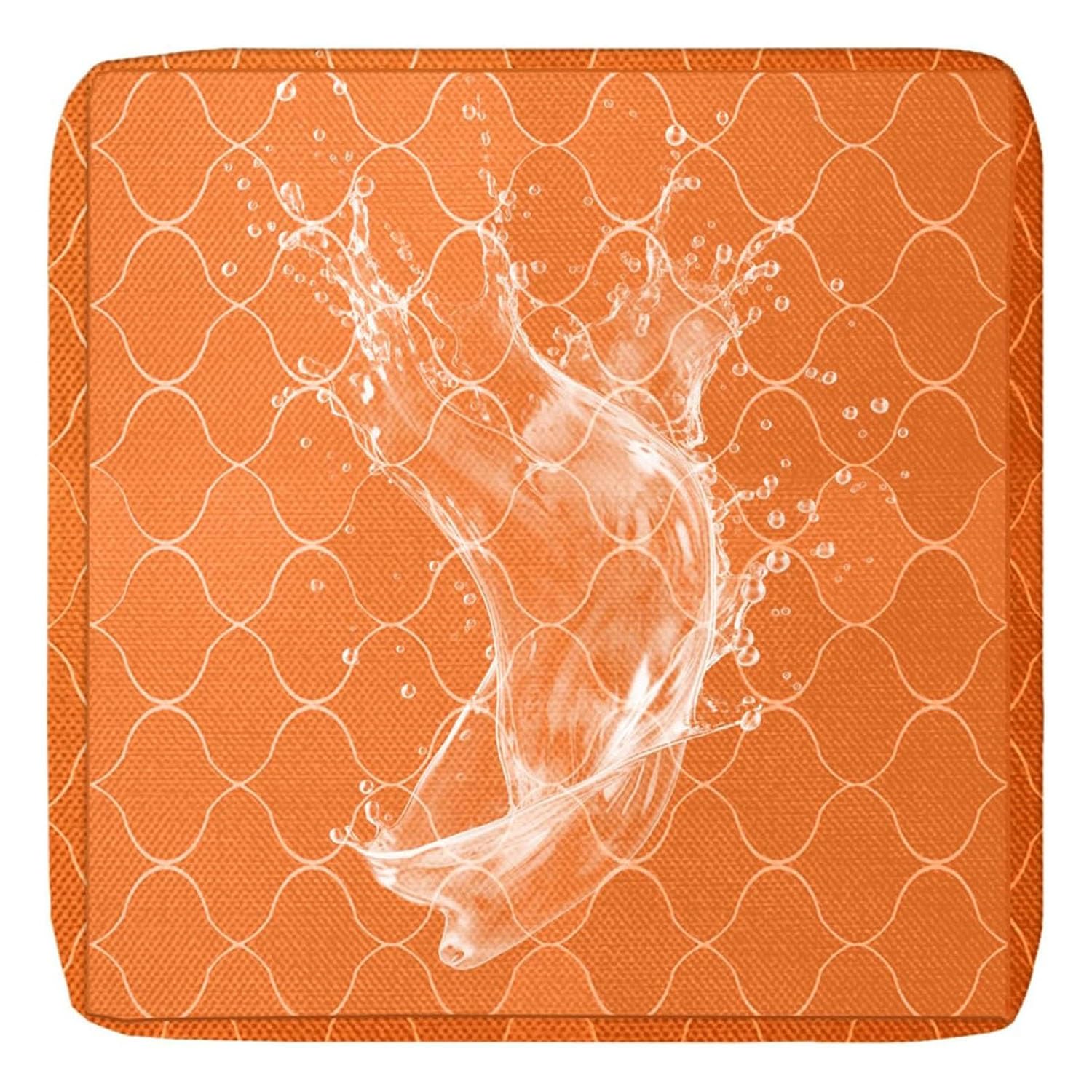 MSNCS 1/2/4 PCS Sofa Seat Cushion Covers Outdoor Waterproof,Garden Replacement Furniture Seat Covers with zipper,Washable,for Indoor Outdoor Patio Sofa(Orange,60x60x10cm 1pcs) — image 1