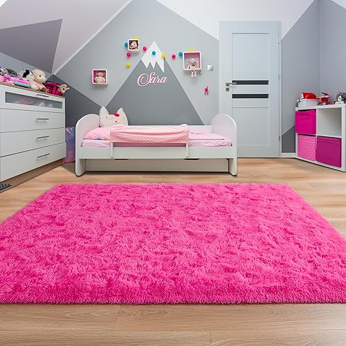 Miniatura 3 de Foxmas Alfombra suave para sala de estar, de 8 x 10 pies, lavable, grande, esponjosa, gruesa, lanuda con parte inferior antideslizante para