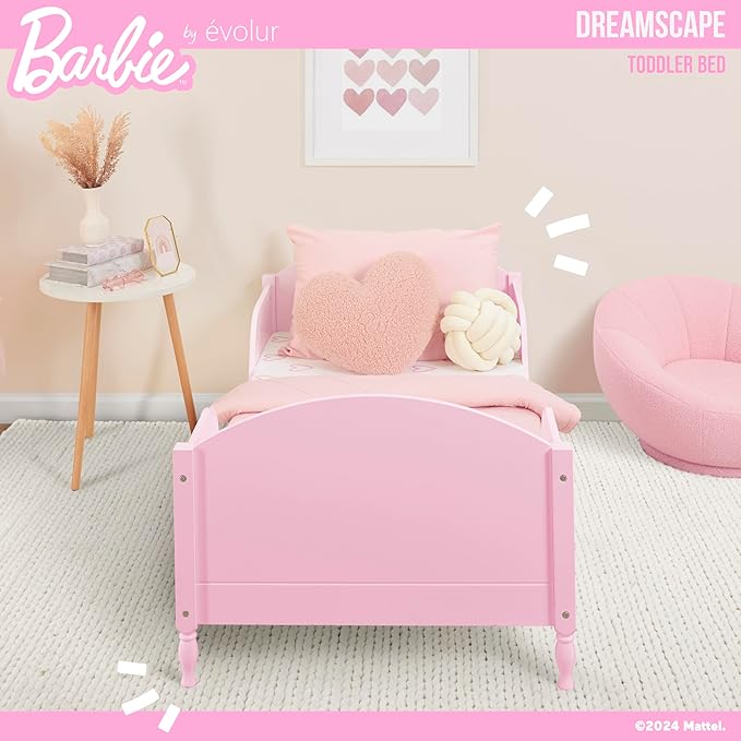 Cama Toddler Evolur Barbie Dreamscape Madera Rosa 54.25x29.53x23.19 in miniatura 6