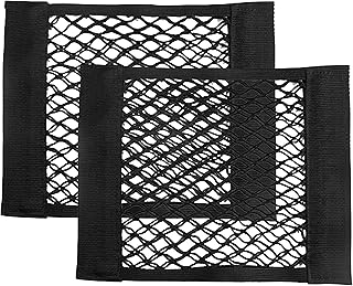 tiyiyok Pack of 2 Luggage Net Car, Robust Boot Organiser, 40 x 25 cm, Large, Luggage Net for Back Seat, Cargo Space, Car Organiser Boot Bag, Practical Storage Solution
