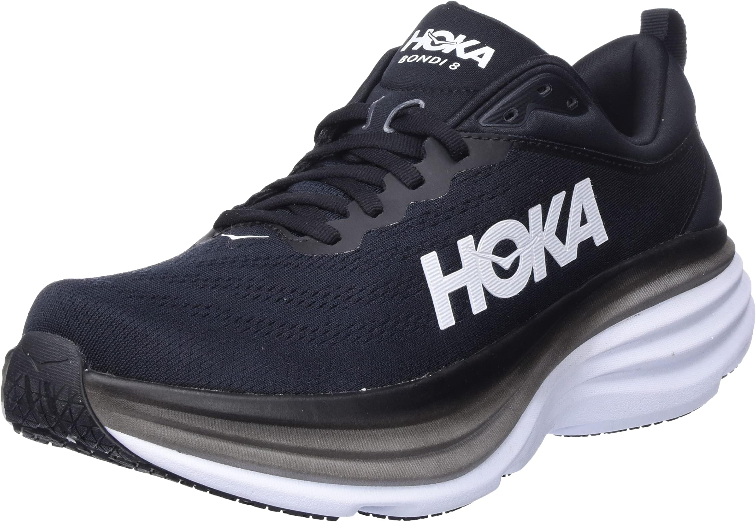 Hoka Men's Bondi 8 Black/White 13 Medium