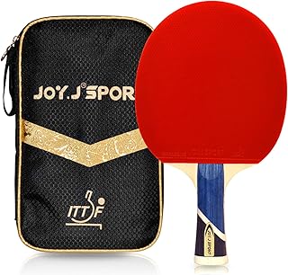 Joy.J, racchetta da ping pong professionale con custodia, racchetta TT con gomma approvata ITTF, perfetta per livello intermedio e avanzato, ., Intermediato-avanzato