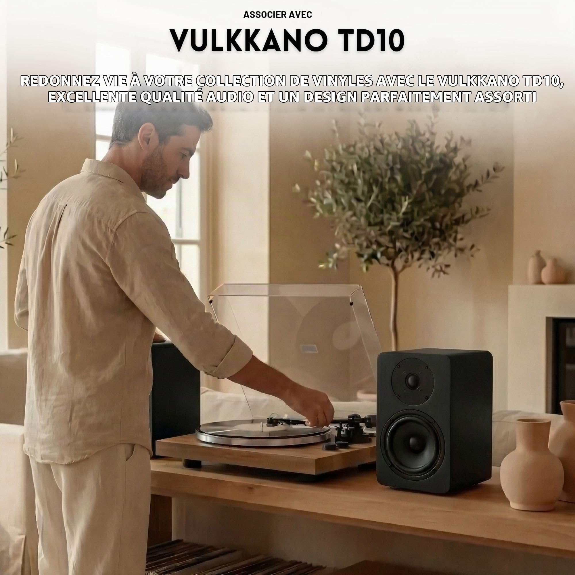 VULKKANO A5 Arc MKII Enceintes Amplifiées avec Haut-Parleur de Graves de 5,25 Pouces, Bluetooth 5.0, HDMI Arc, Sortie Optique, RCA, USB, Sortie subwoofer, Enceintes pour téléviseur, Noir.