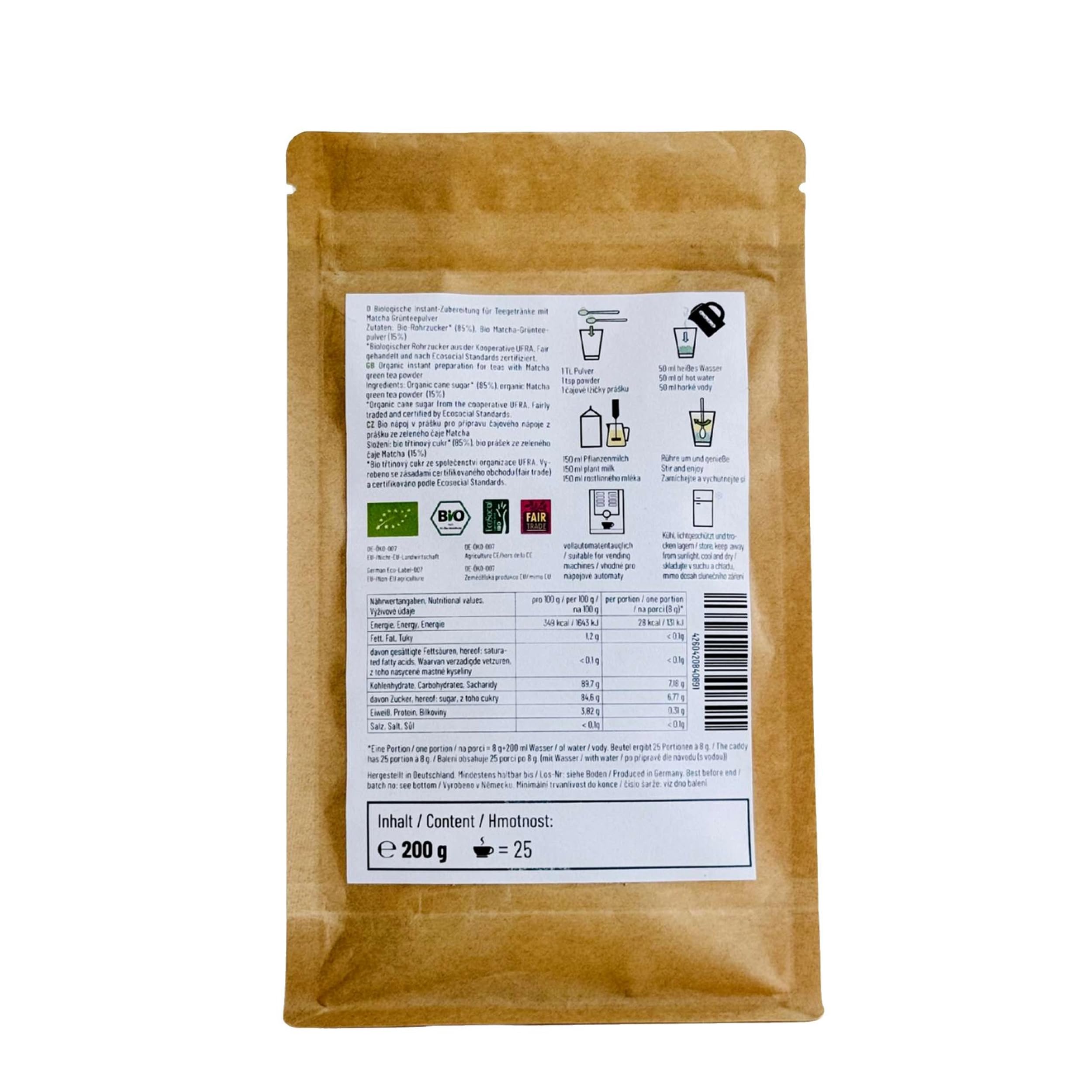 Simply Matcha Latte Bio & Vegan Matcha Latte Premium Mix - 800g | Bio-Qualität, vegan