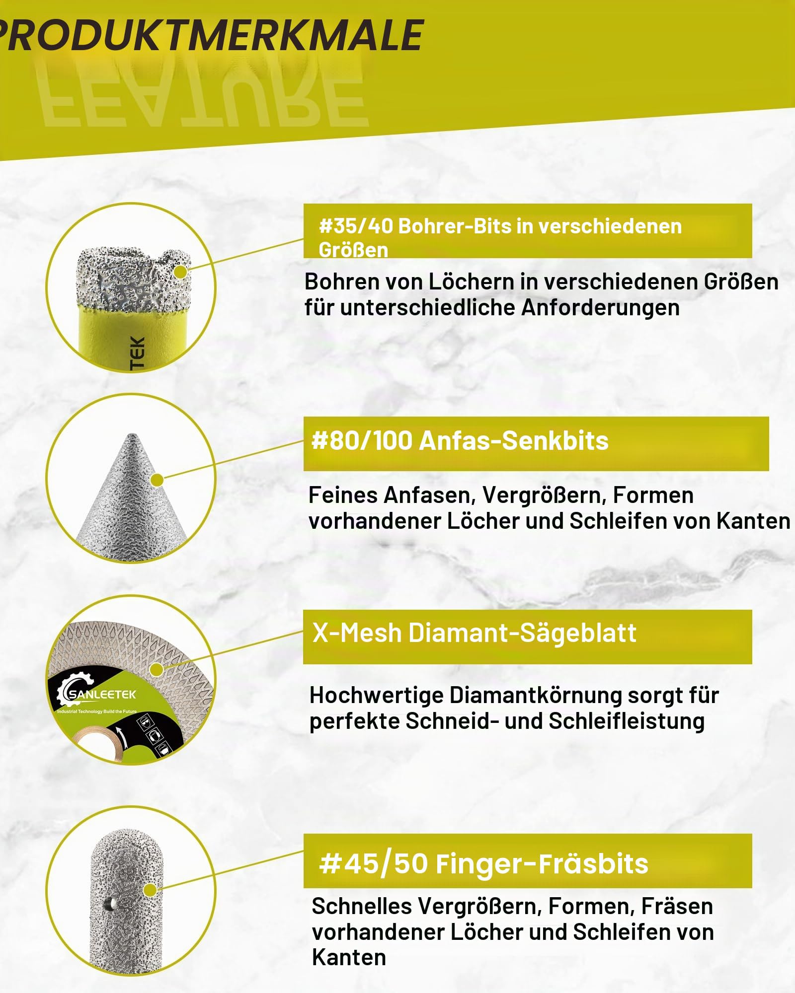 Diamant Fliesenbohrer Set Diamant Lochsäge Set Diamand Bohrkrone