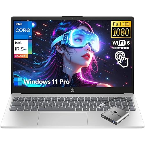 HP Touchscreen Laptop, Intel 10-Core 7 150U(Up to 5.4GHz, Beat i7-1355U), 16GB DDR5 RAM 1TB SSD 15.6" FHD Intel Iris Xe Graphics Win 11 Pro Wifi6 w/GM Accessory Computer for Business Gaming