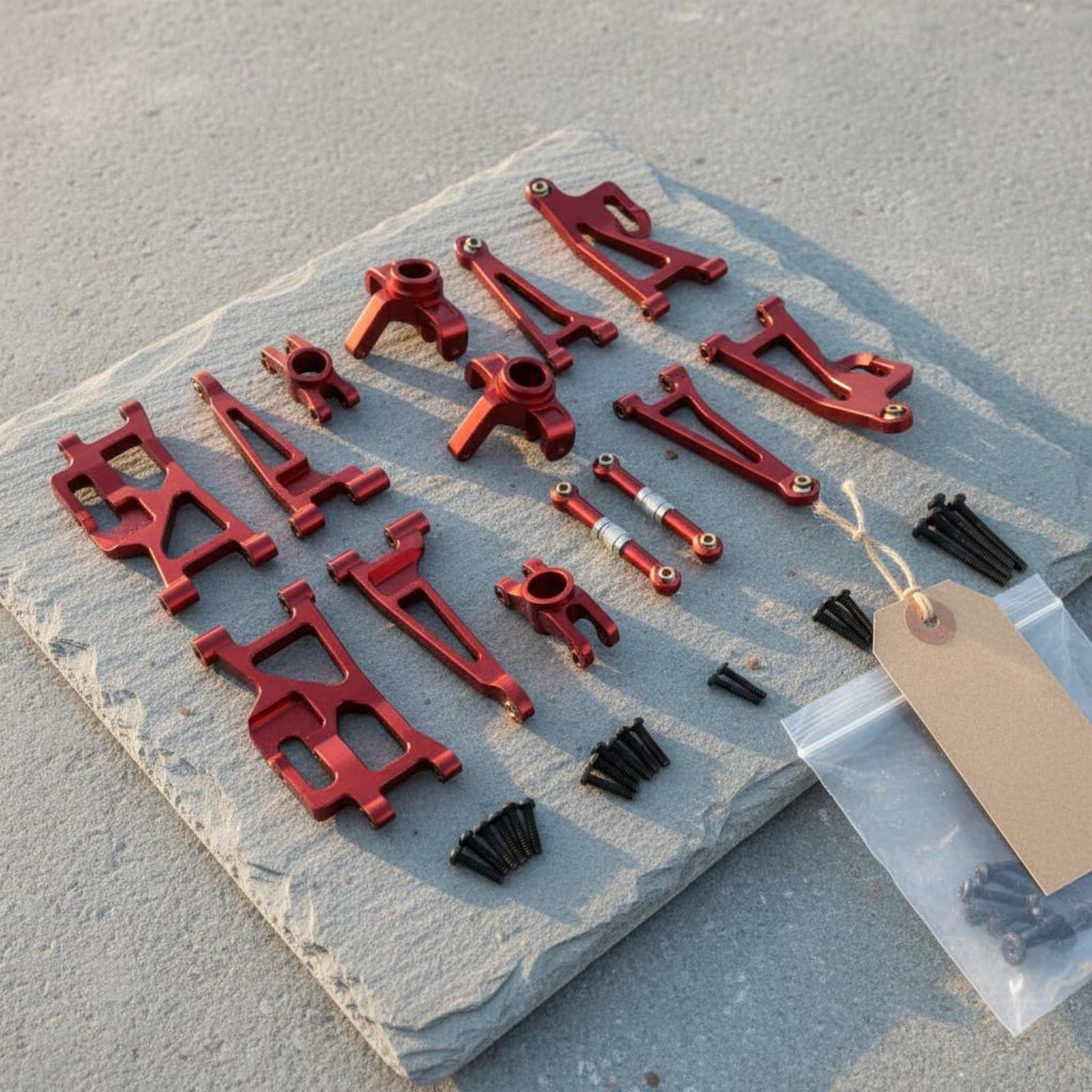 Ricambio Rc Ammortizzazione Superiori Inferiori Tiranti Regolabili Alluminio 6061 Compatibile 1/14 14209 14210 Adatto a Competizioni Test Modellismo Dinamico Club Rc, Oro